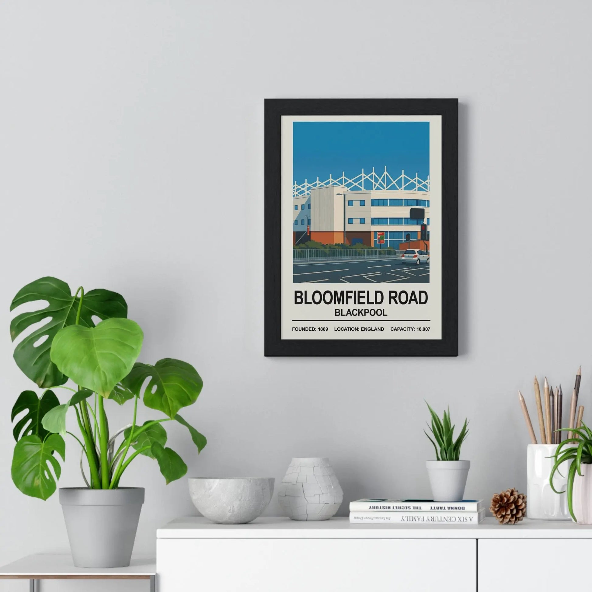 Iconic Grounds Bloomfield Road Blackpool Stadium Poster Print | Iconic Wall Art Poster Kingz