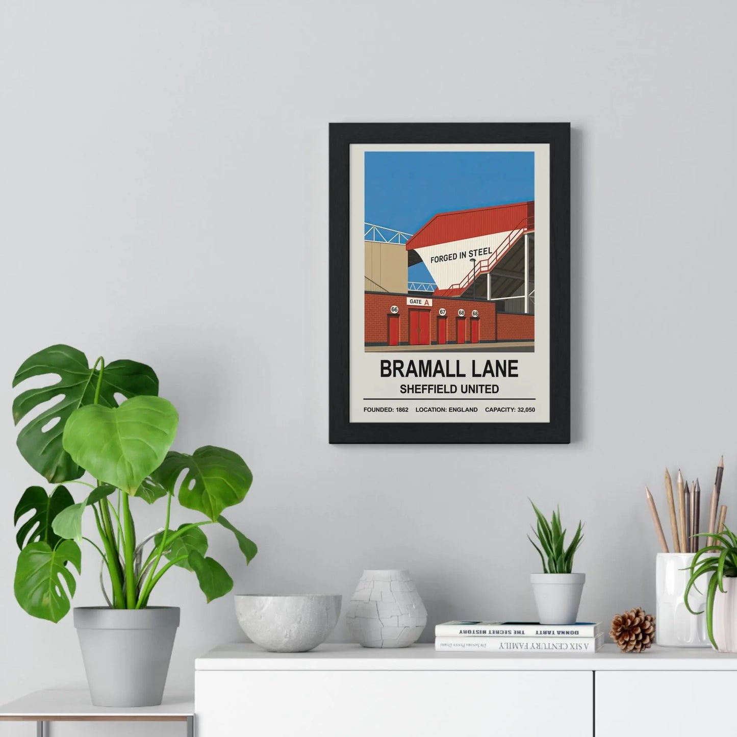 Illustration of Bramall Lane Sheffield United home decor