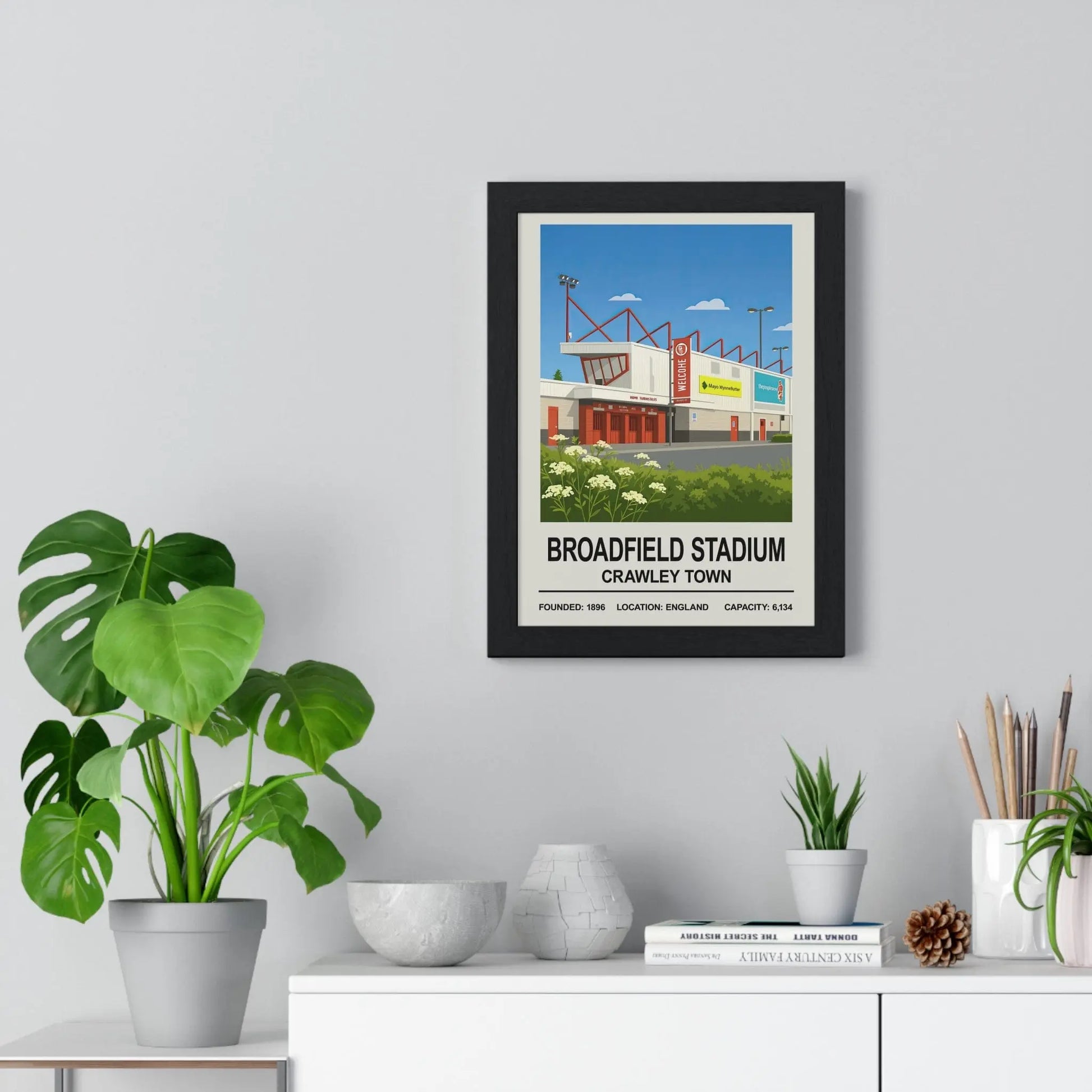Crawley Broadfield Stadium artwork print for football fans