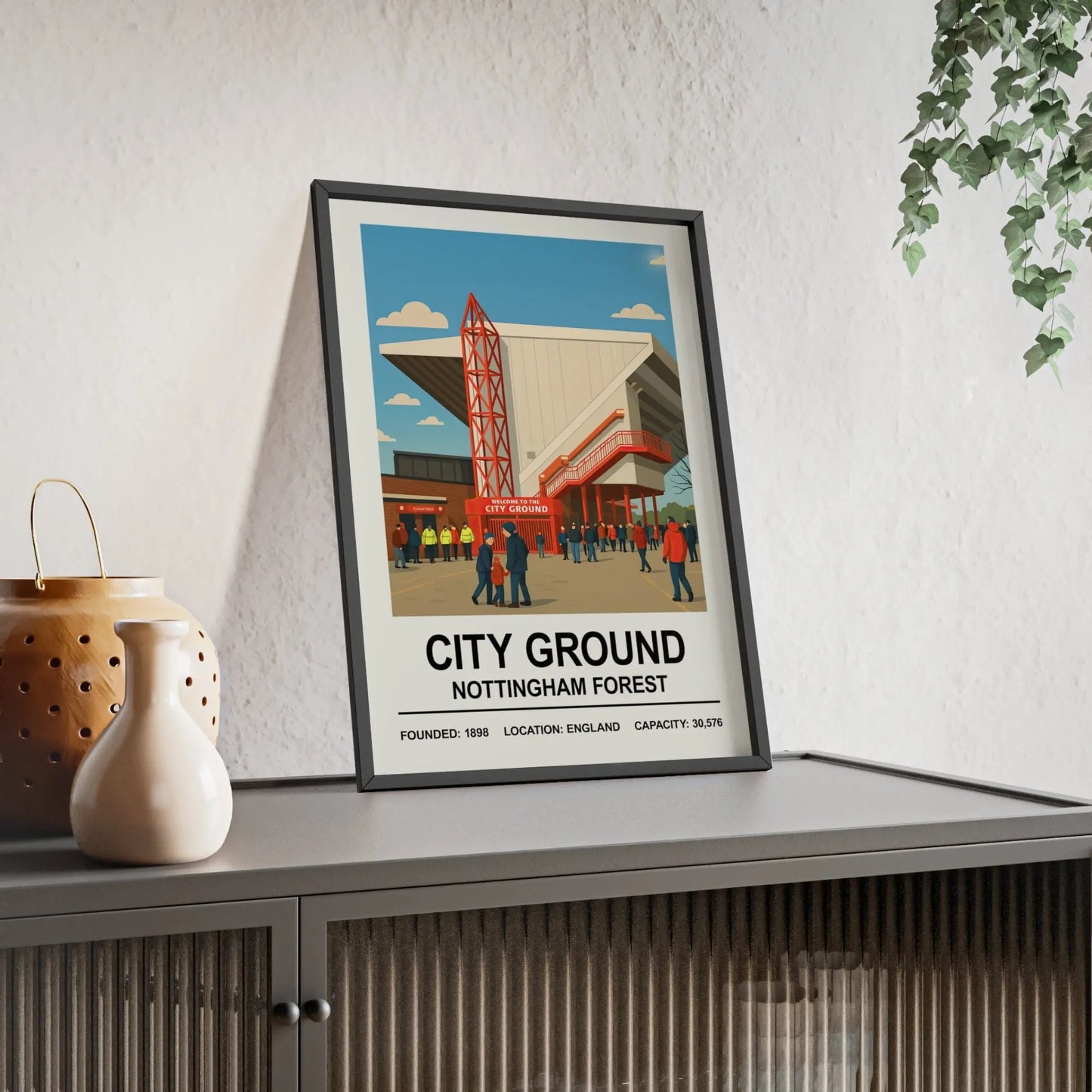 Iconic football poster of City Ground Nottingham Forest