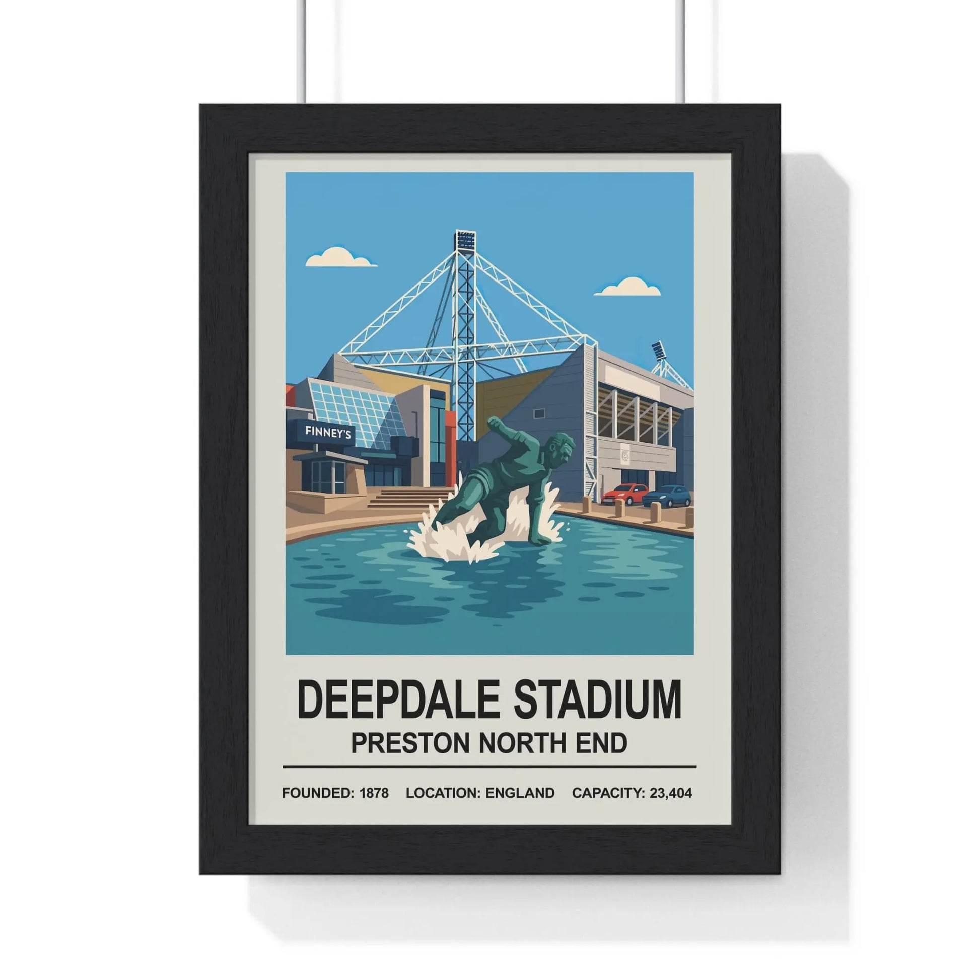 Preston North End Deepdale Stadium football wall art print