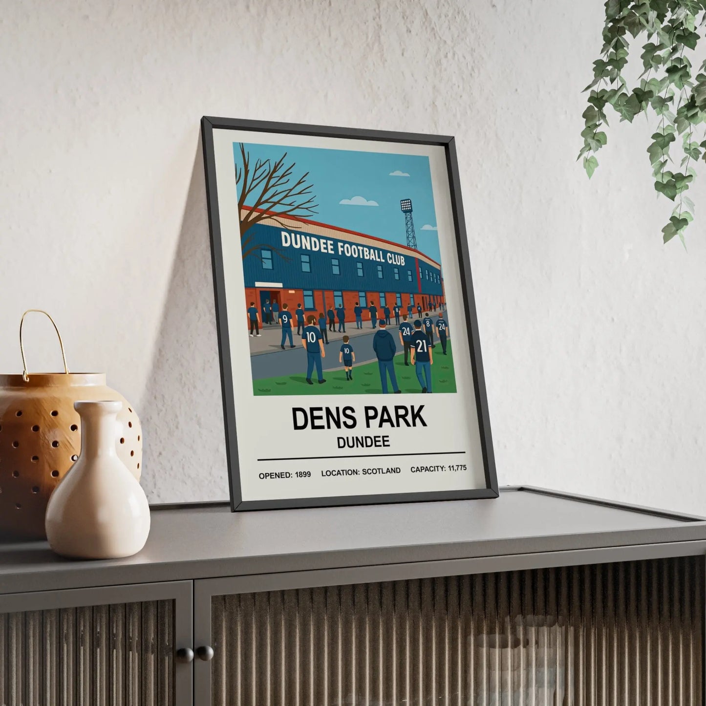 Illustration of Dundee FC’s Dens Park home decor print