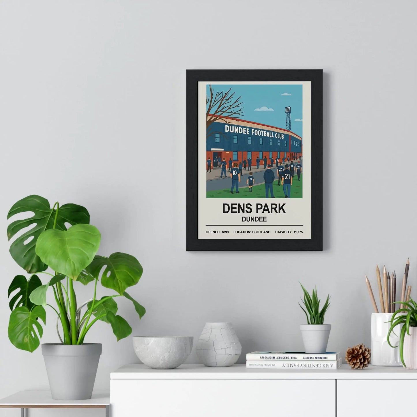 Dundee Dens Park football artwork for Scottish fans