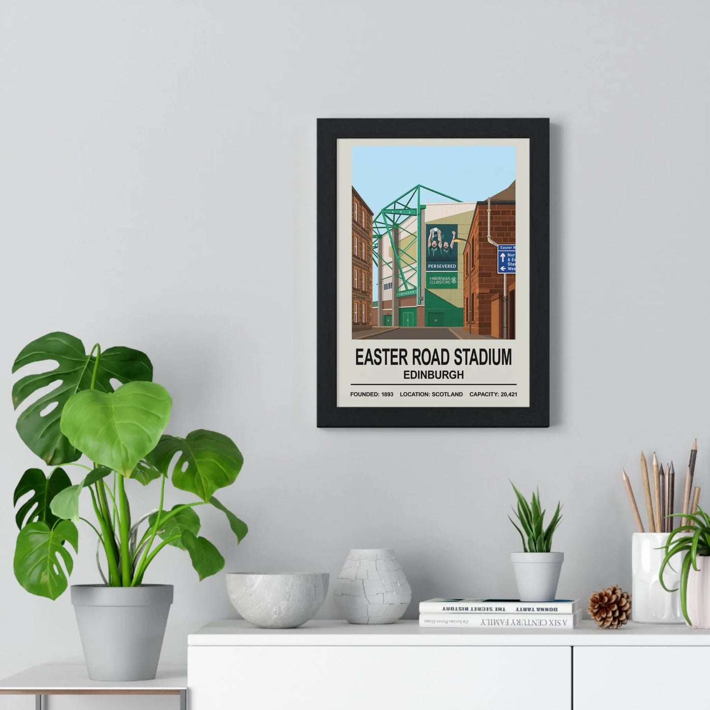 Iconic Grounds Easter Road Stadium Edinburgh Poster | Hibernian Wall Art Print Poster Kingz