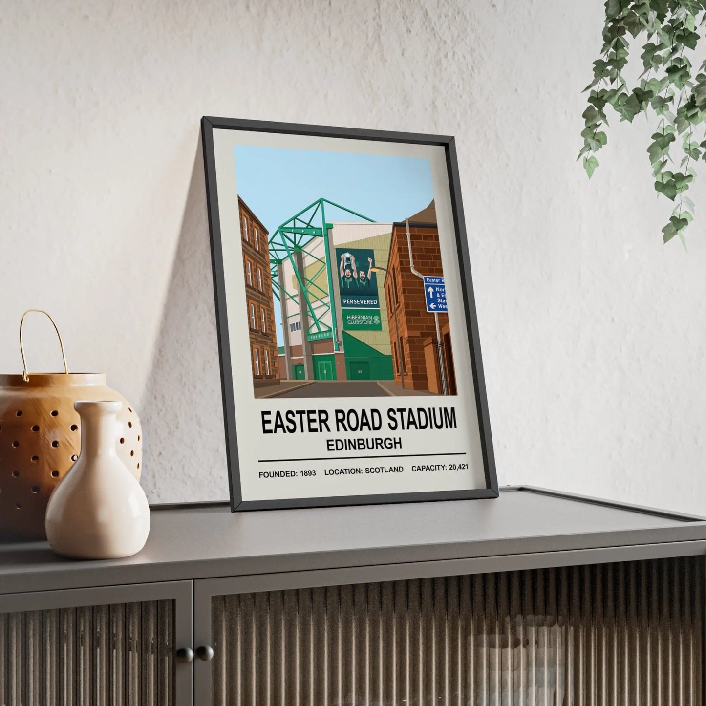 Iconic Grounds Easter Road Stadium Edinburgh Poster | Hibernian Wall Art Print Poster Kingz