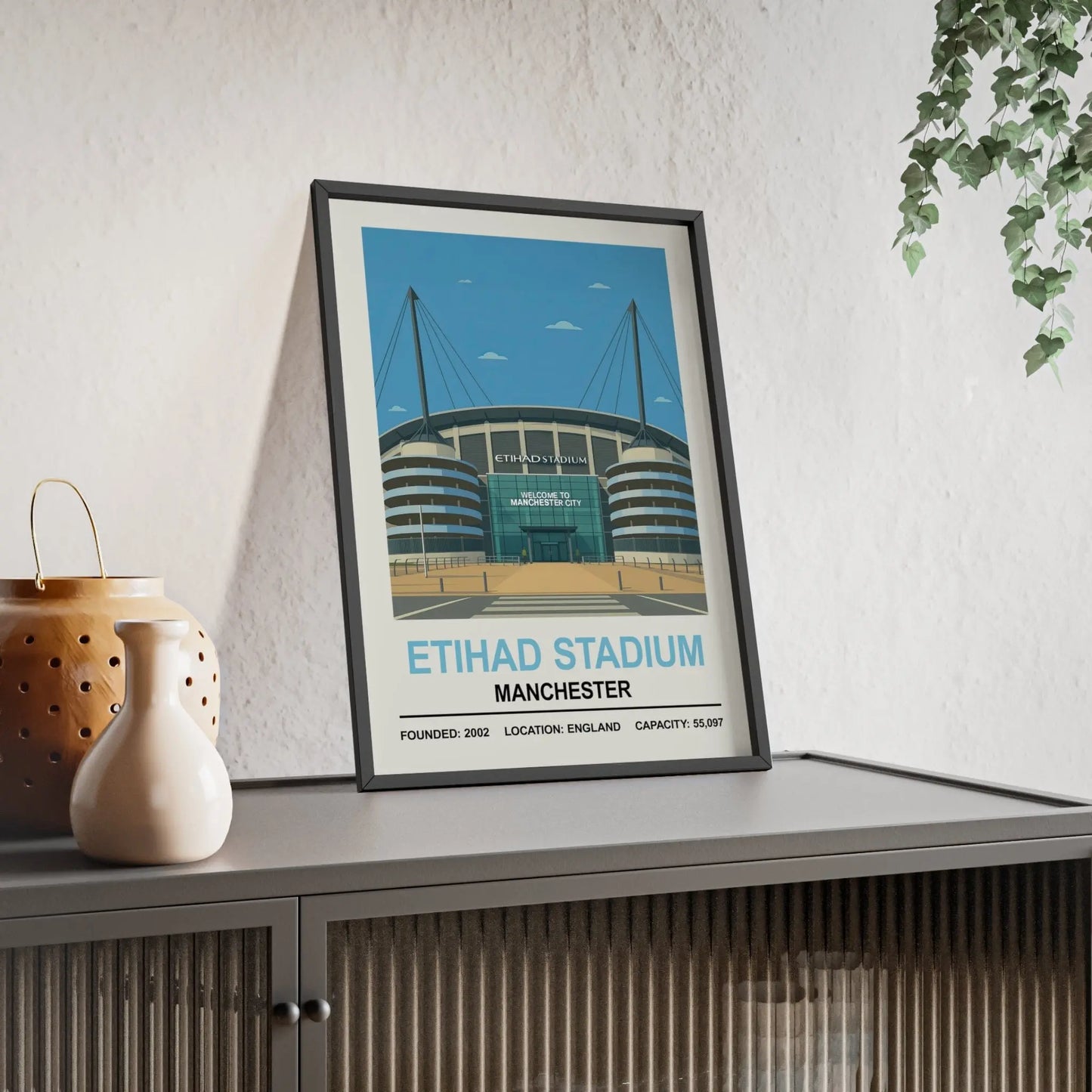Iconic Grounds Etihad Stadium Poster Print | Manchester City  Iconic Wall Art Poster Kingz