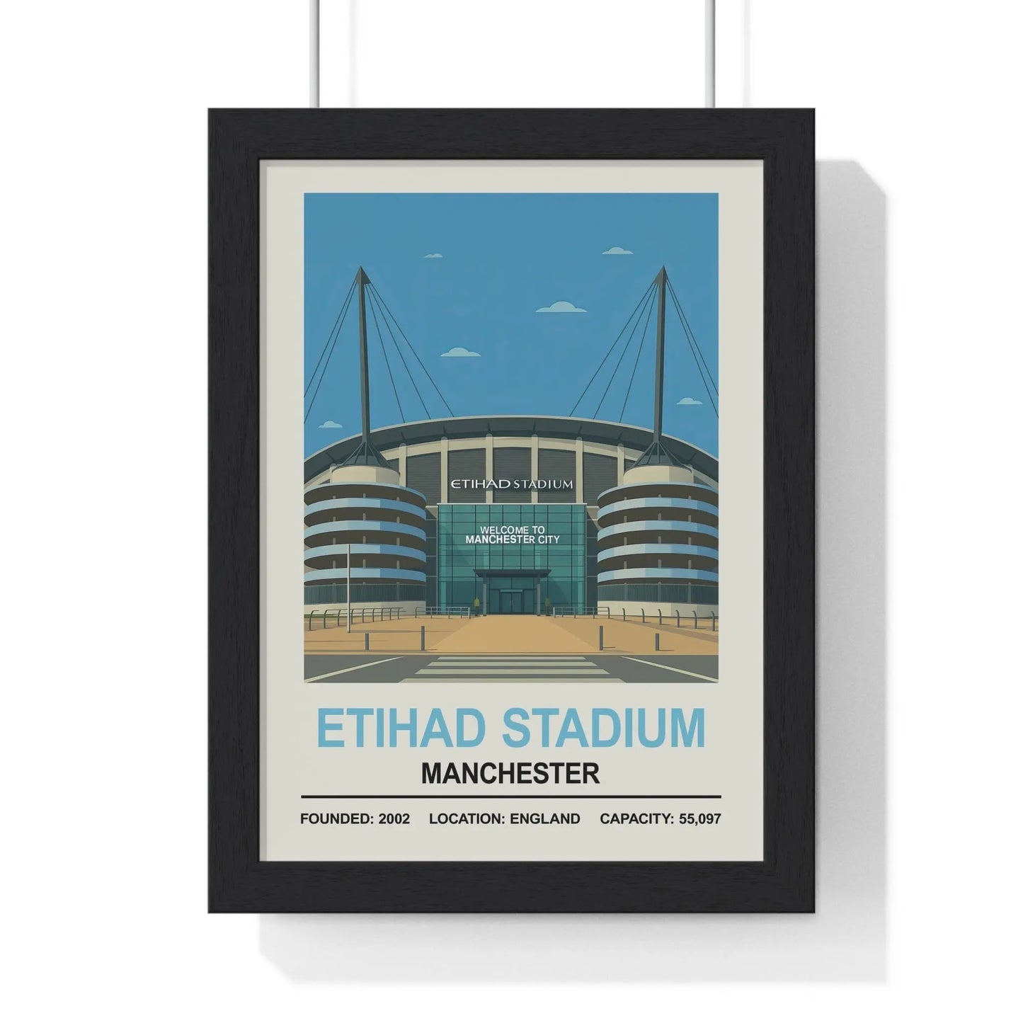 Iconic Grounds Etihad Stadium Poster Print | Manchester City  Iconic Wall Art Poster Kingz