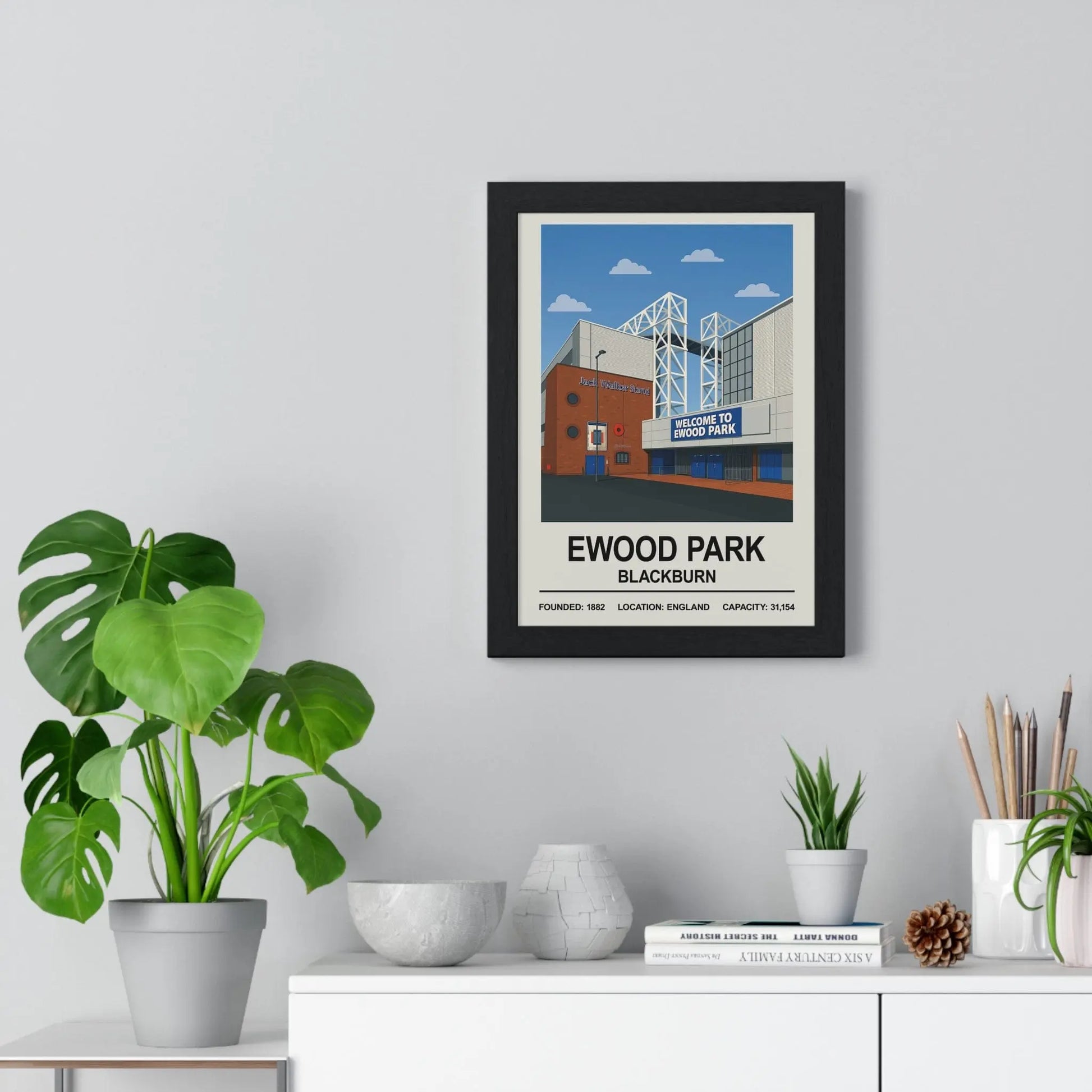 Iconic Grounds Ewood Park Blackburn Stadium Poster Print | Iconic Wall Art Poster Kingz