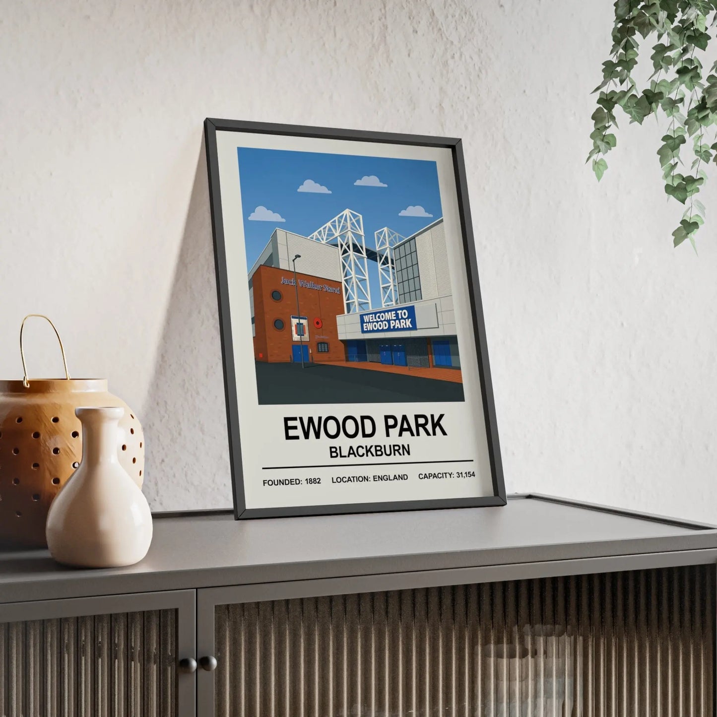 Iconic Grounds Ewood Park Blackburn Stadium Poster Print | Iconic Wall Art Poster Kingz