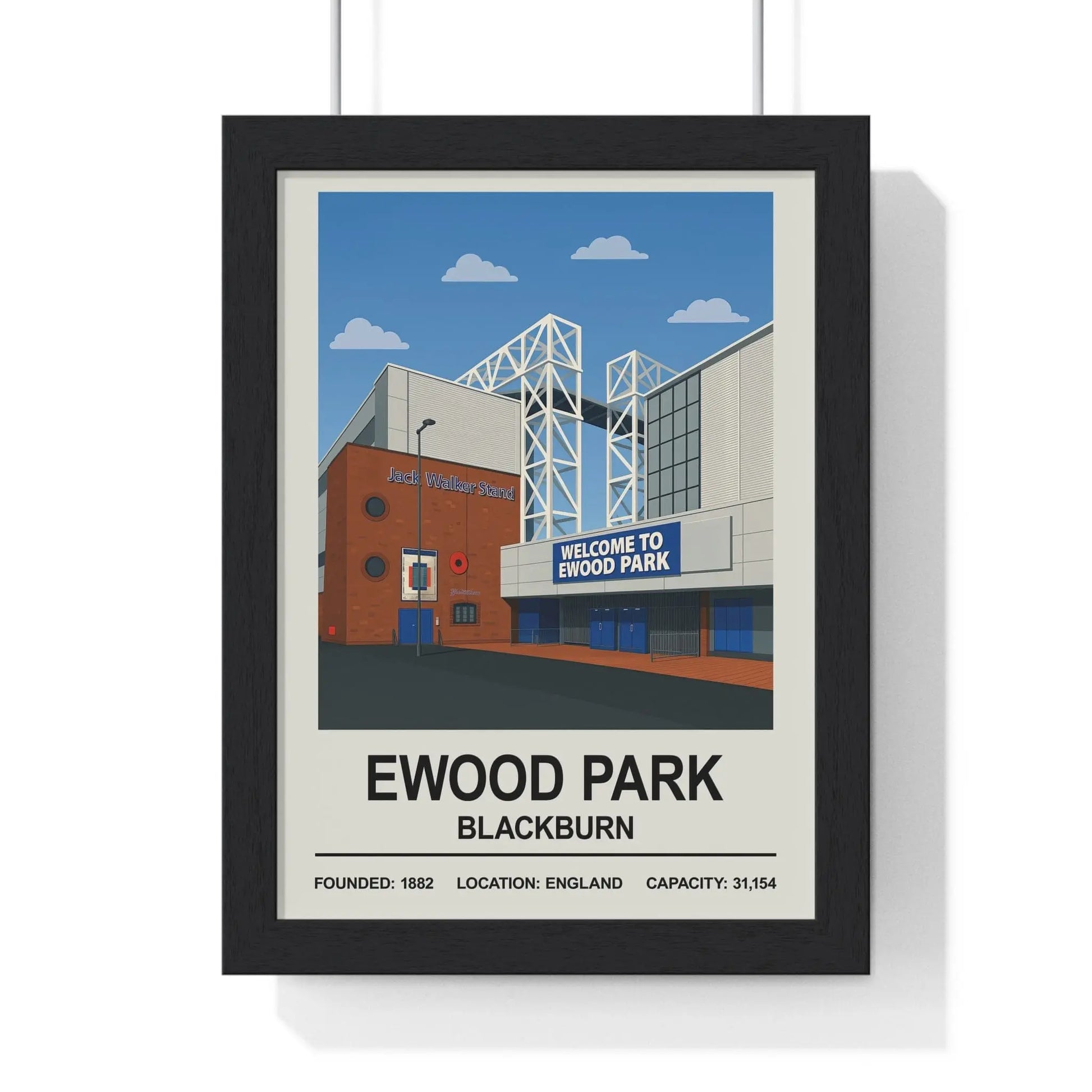 Iconic Grounds Ewood Park Blackburn Stadium Poster Print | Iconic Wall Art Poster Kingz