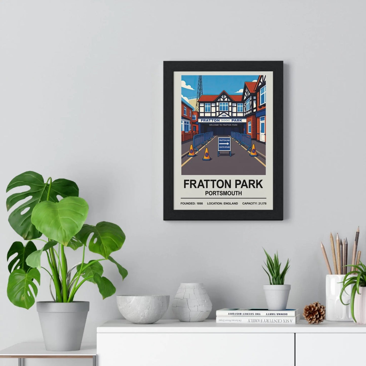 Iconic Grounds Fratton Park Portsmouth Stadium Poster Print | Iconic Wall Art Poster Kingz