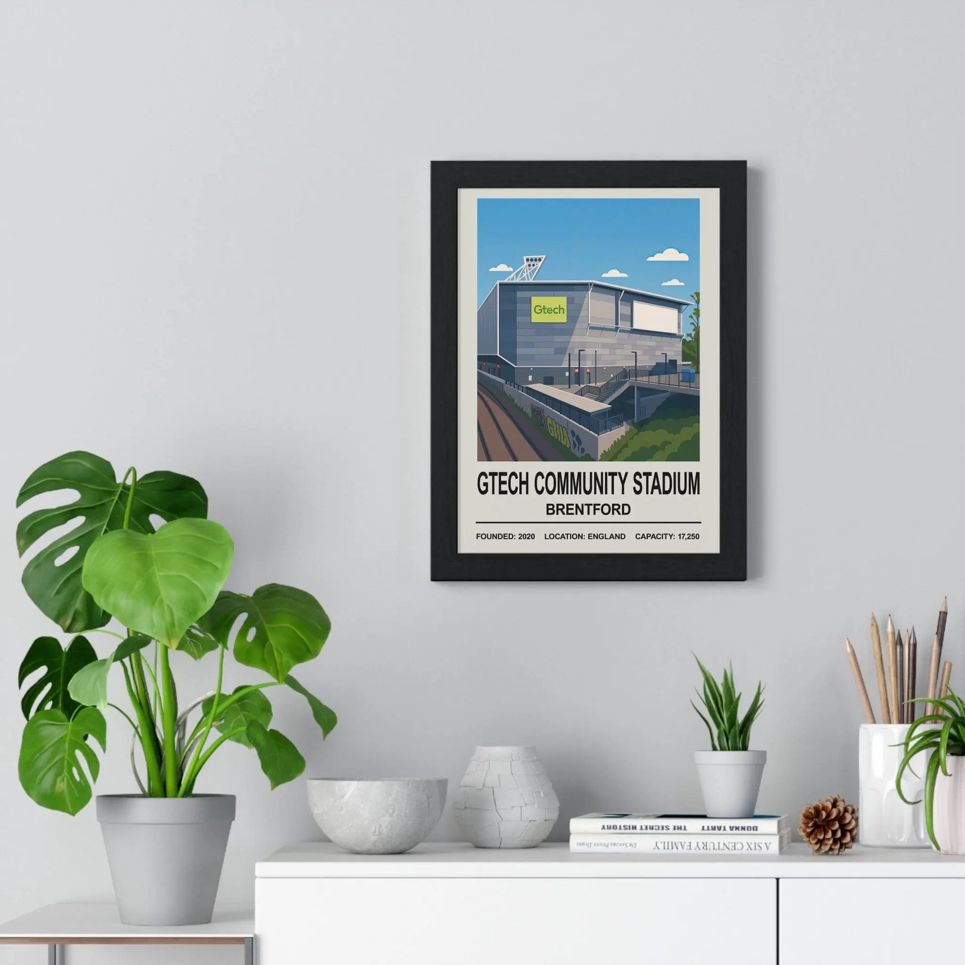 Illustration of Brentford Bees Gtech Community Stadium decor print
