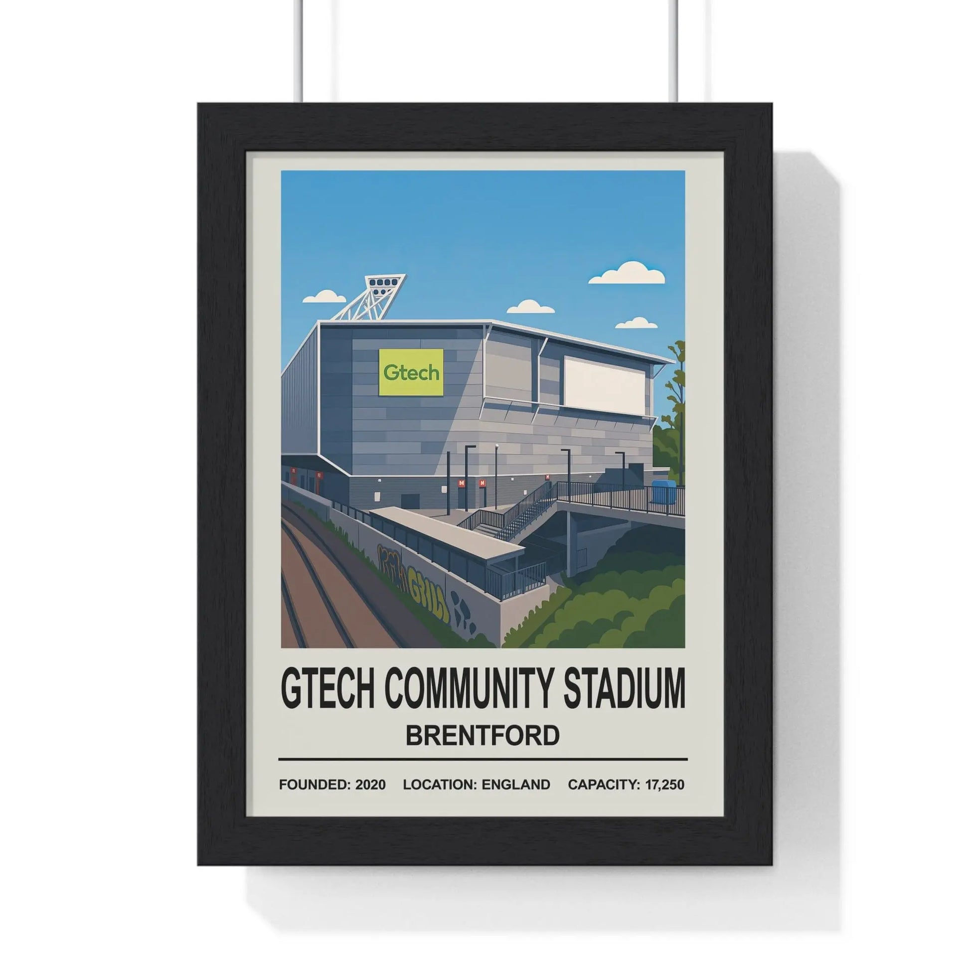 Brentford Gtech Community Stadium football wall art print