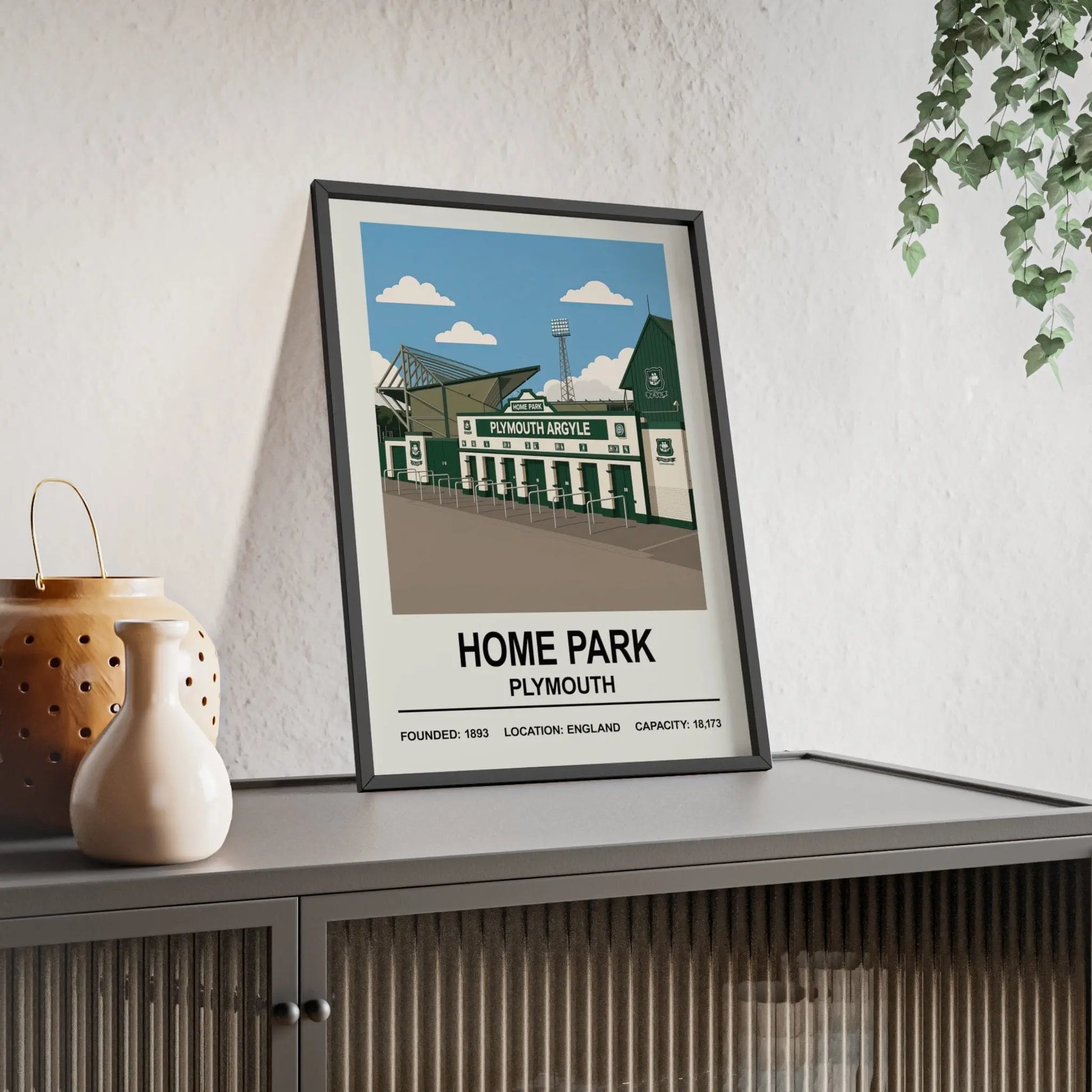 Home Park illustration Plymouth Argyle Green Army decor print