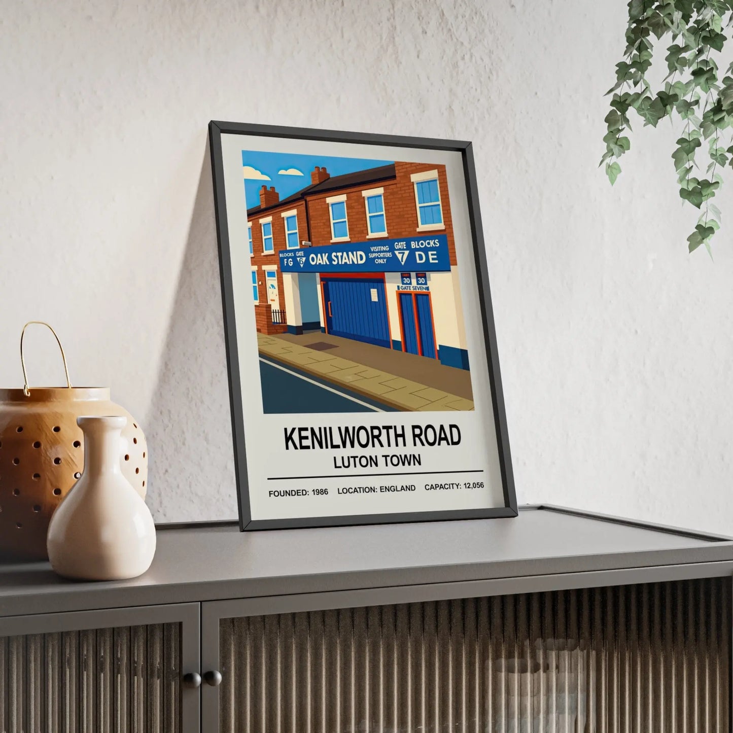 Illustration of Kenilworth Road stadium Luton Town home decor