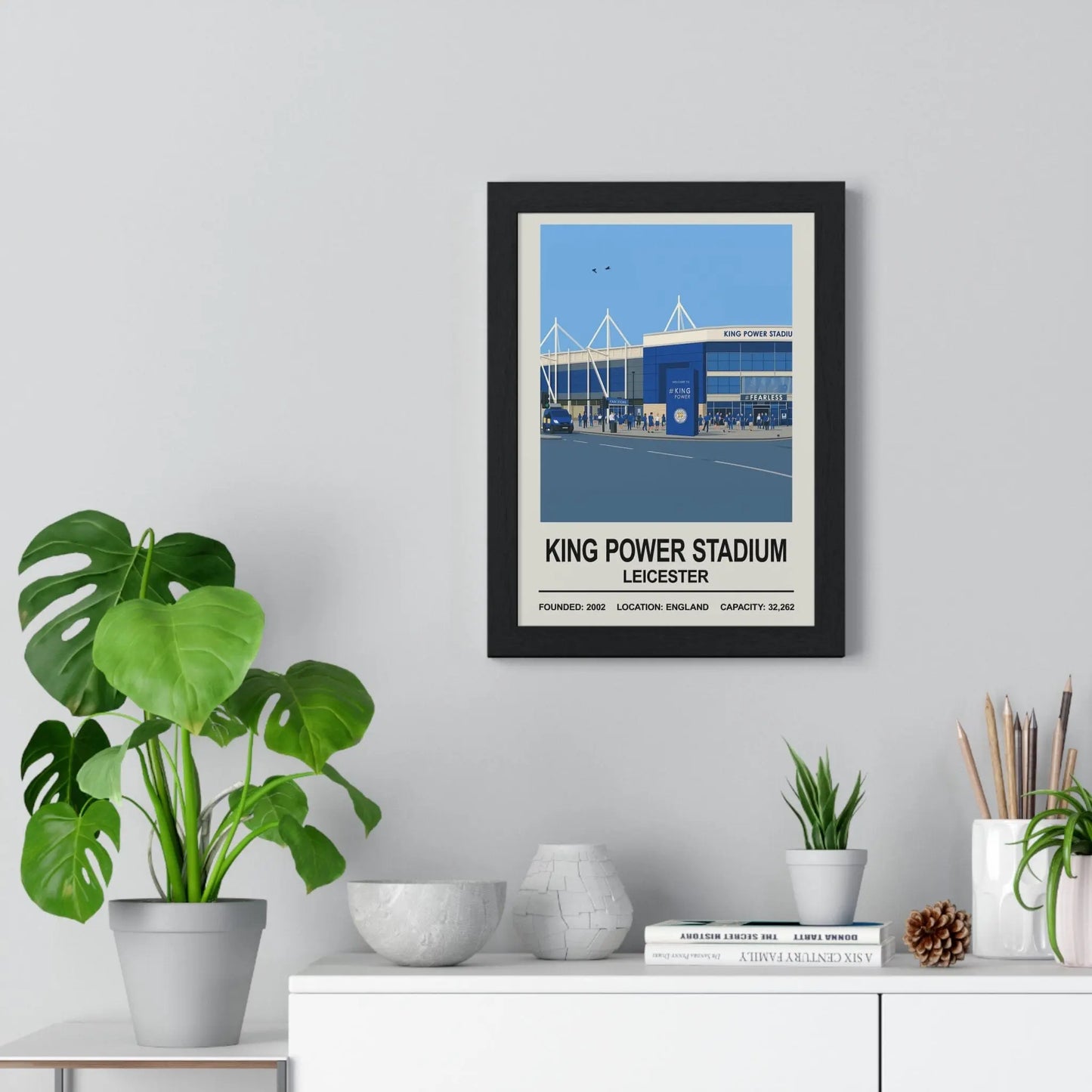Football stadium wall art Leicester King Power Stadium