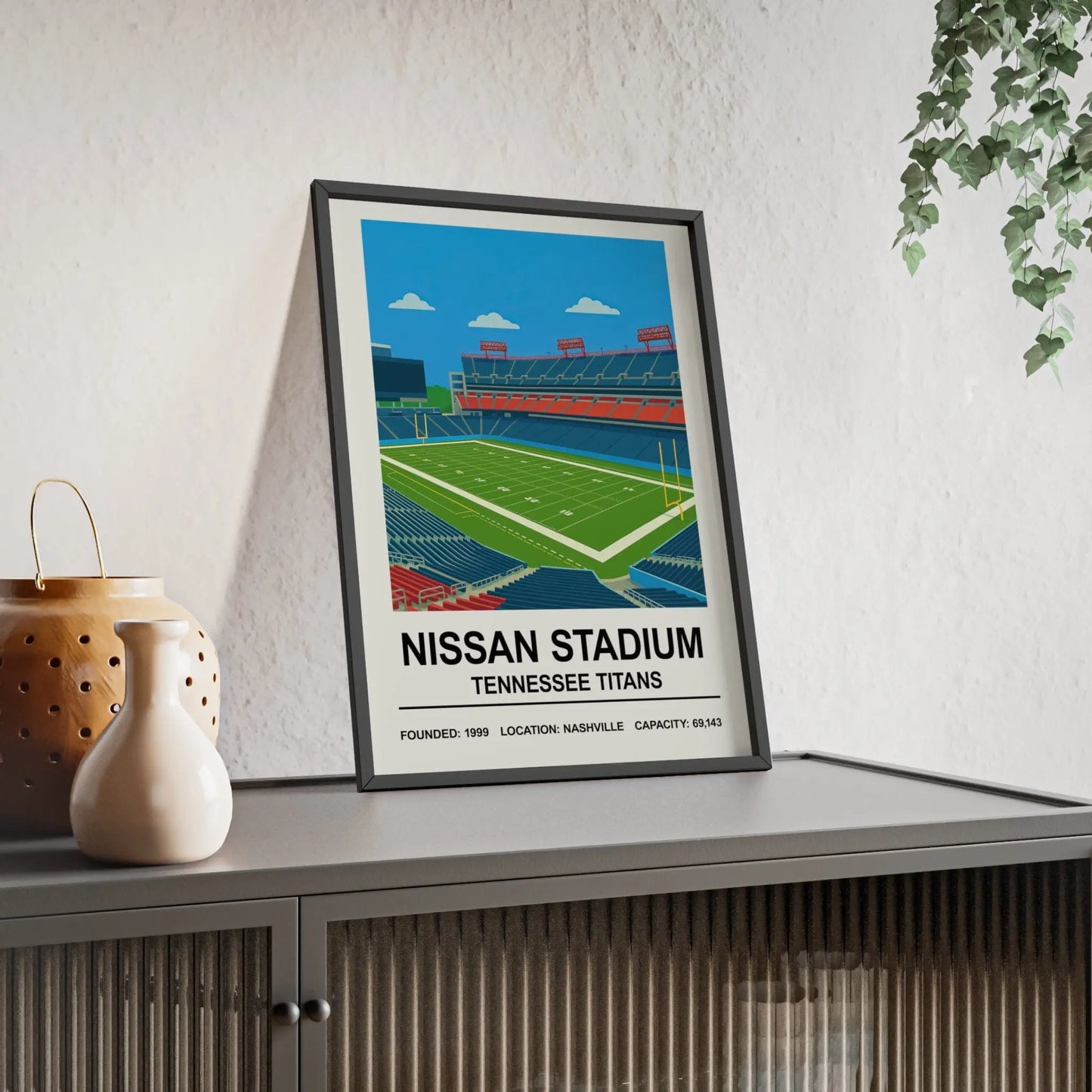 Iconic Grounds Nissan Stadium Poster Print | Iconic Wall Art Tennessee Titans Poster Kingz
