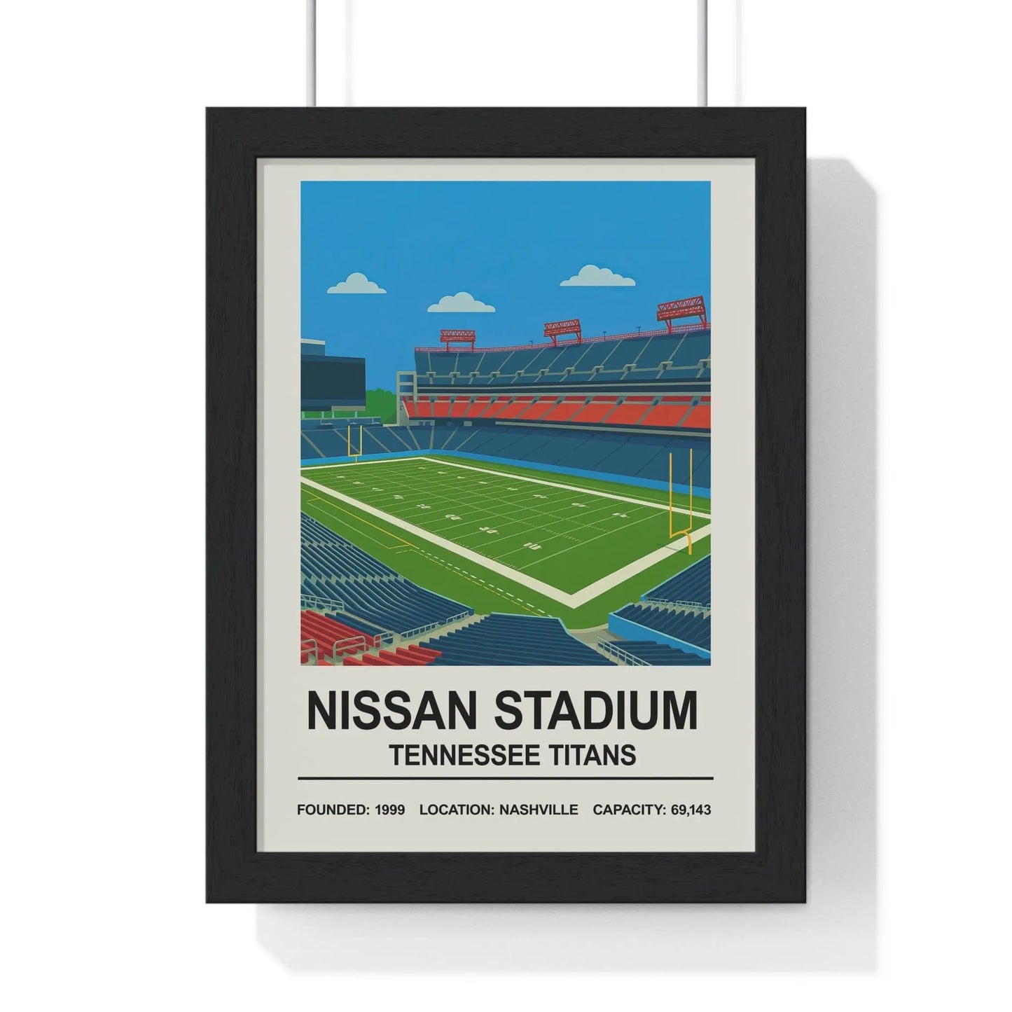 Iconic Grounds Nissan Stadium Poster Print | Iconic Wall Art Tennessee Titans Poster Kingz