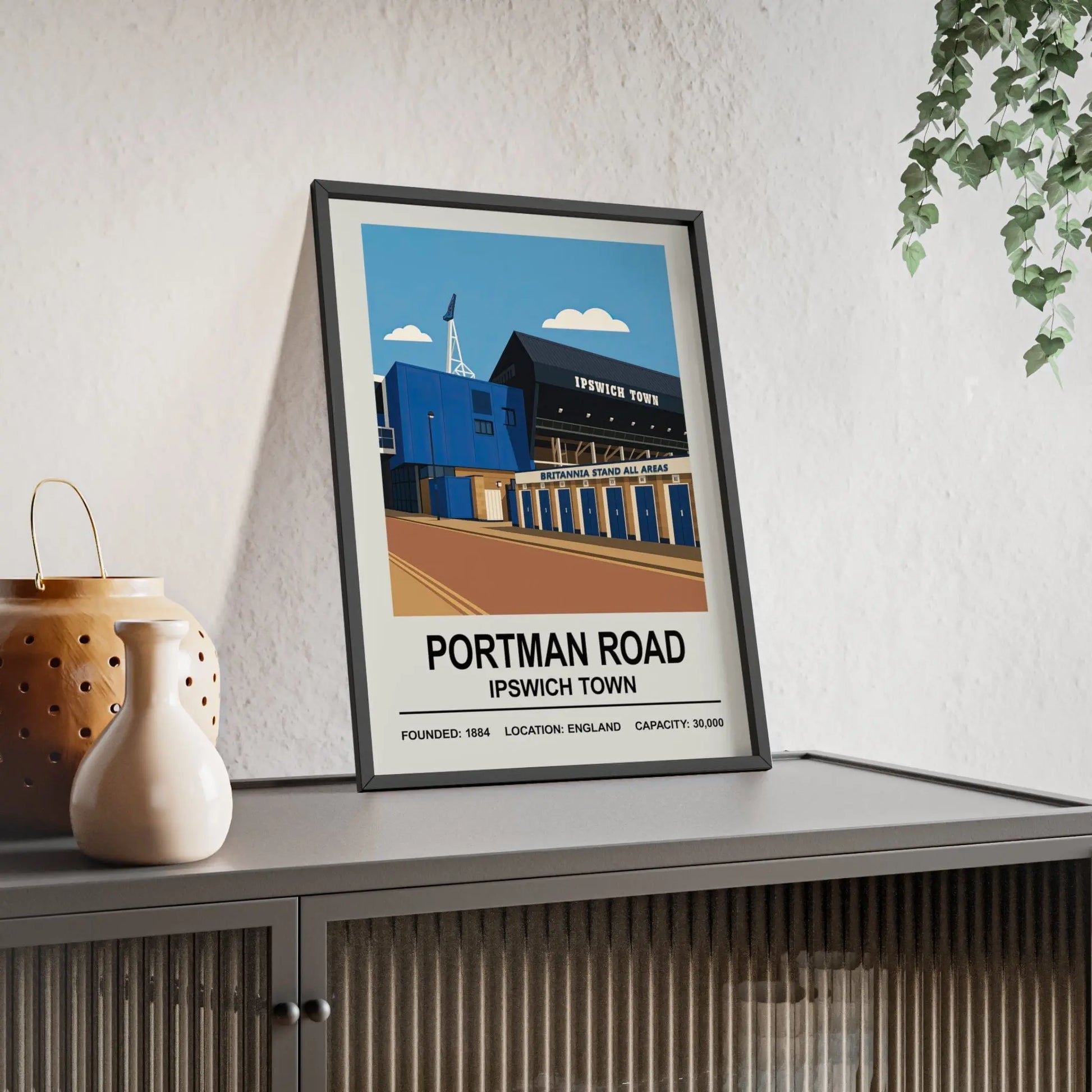 Portman Road football artwork for Ipswich Town fans
