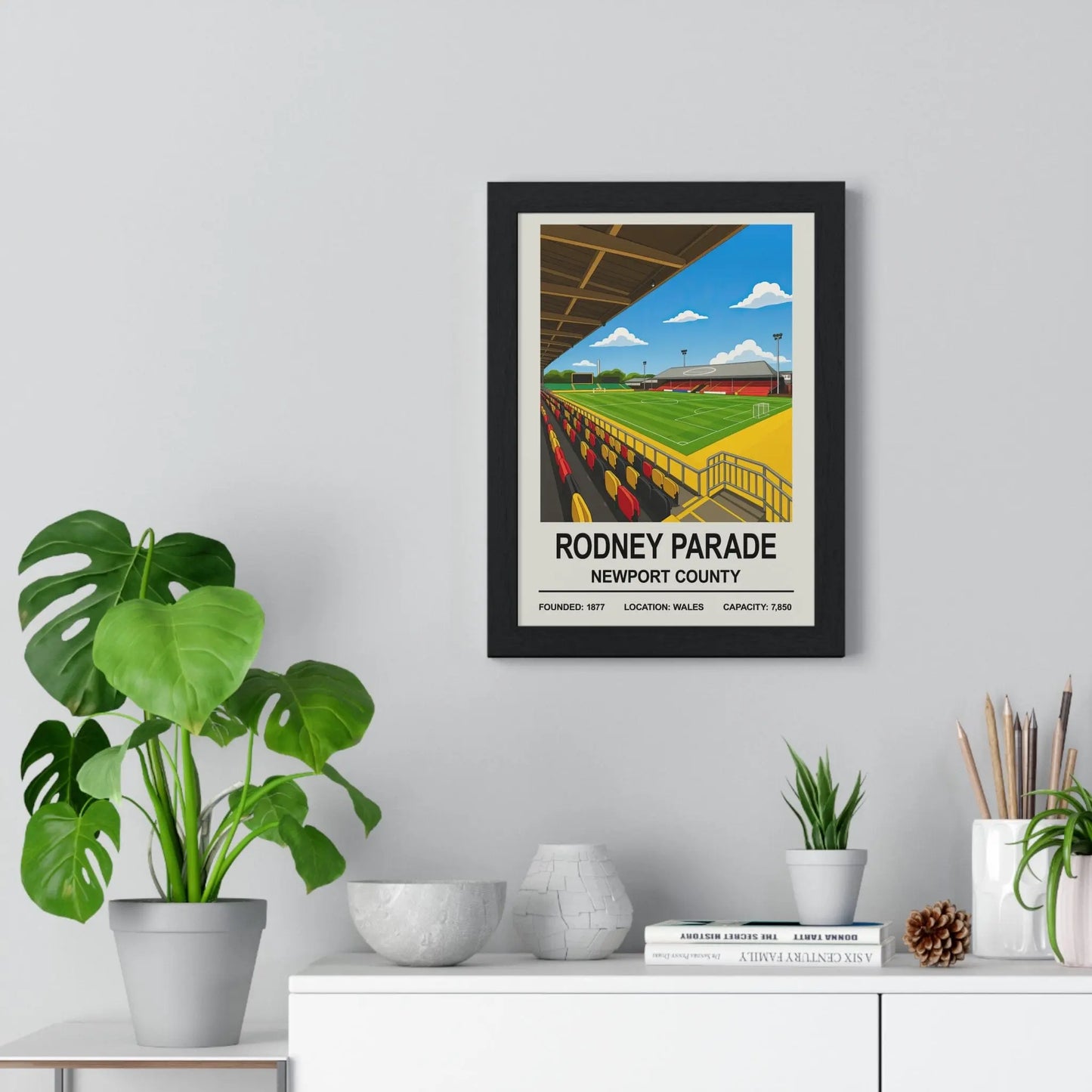 Illustration of Rodney Parade Newport County home decor