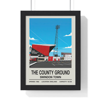 Iconic Grounds The County Ground Swindon Town Print Poster Kingz