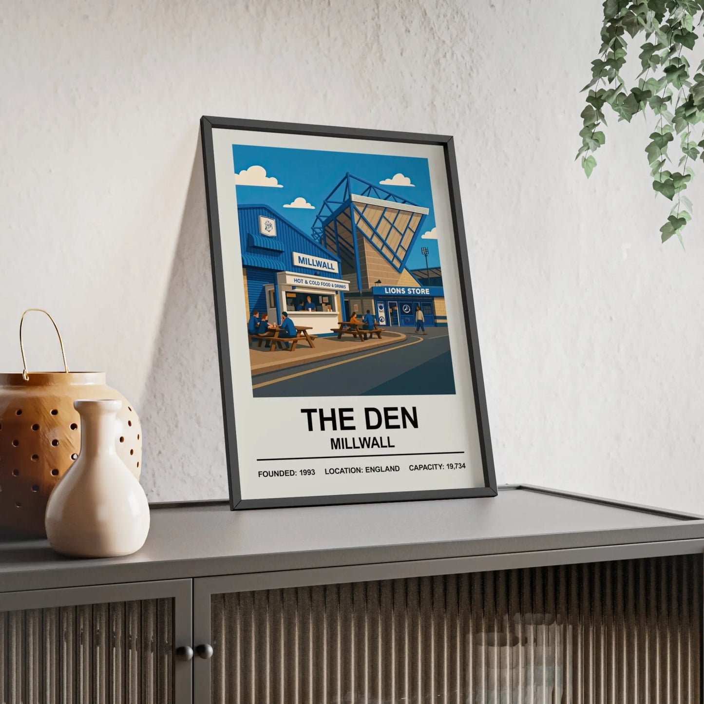 Iconic football ground poster of The Den Millwall