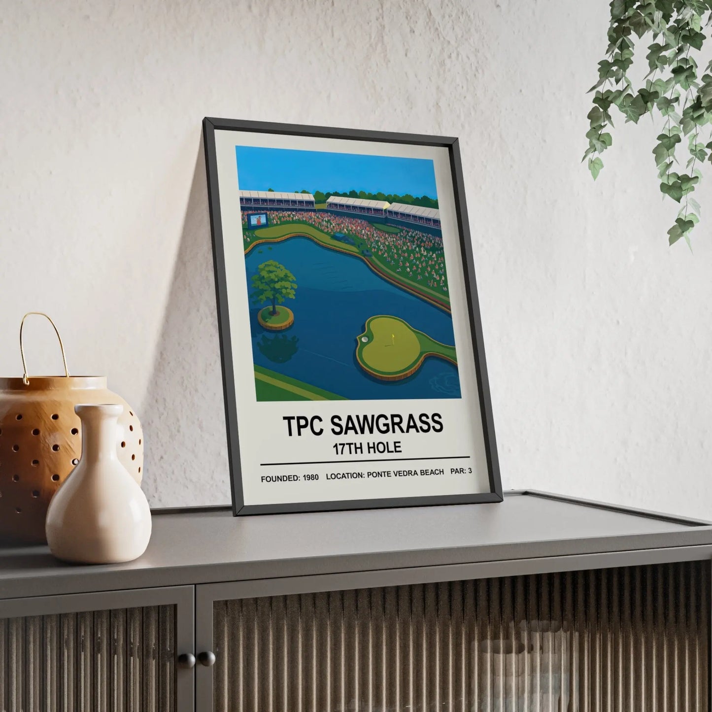 Iconic Grounds TPC Sawgrass 17th Hole Inspired Stadium Poster Print | Iconic Wall Art Poster Kingz