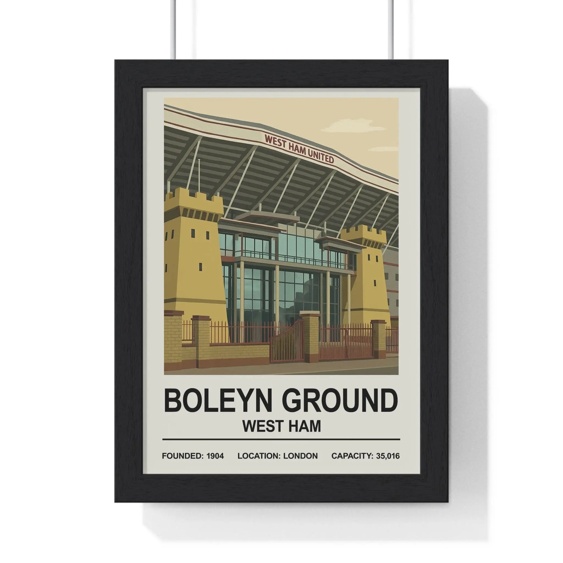 Iconic Grounds West Ham Upton Park & Boleyn Ground Stadium Poster Print | Iconic Wall Art Poster Kingz