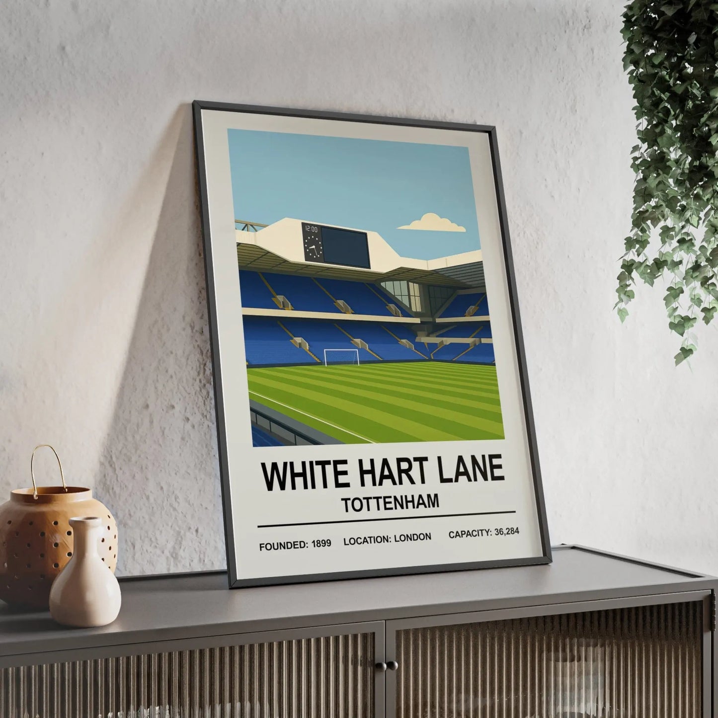 Iconic Grounds White Hart Lane Stadium Tottenham Poster Print | Iconic Wall Art Poster Kingz
