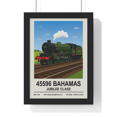 Iconic Train 45596 Bahamas Jubilee Class Steam Locomotive Poster | Vintage Train Wall Art Poster Kingz