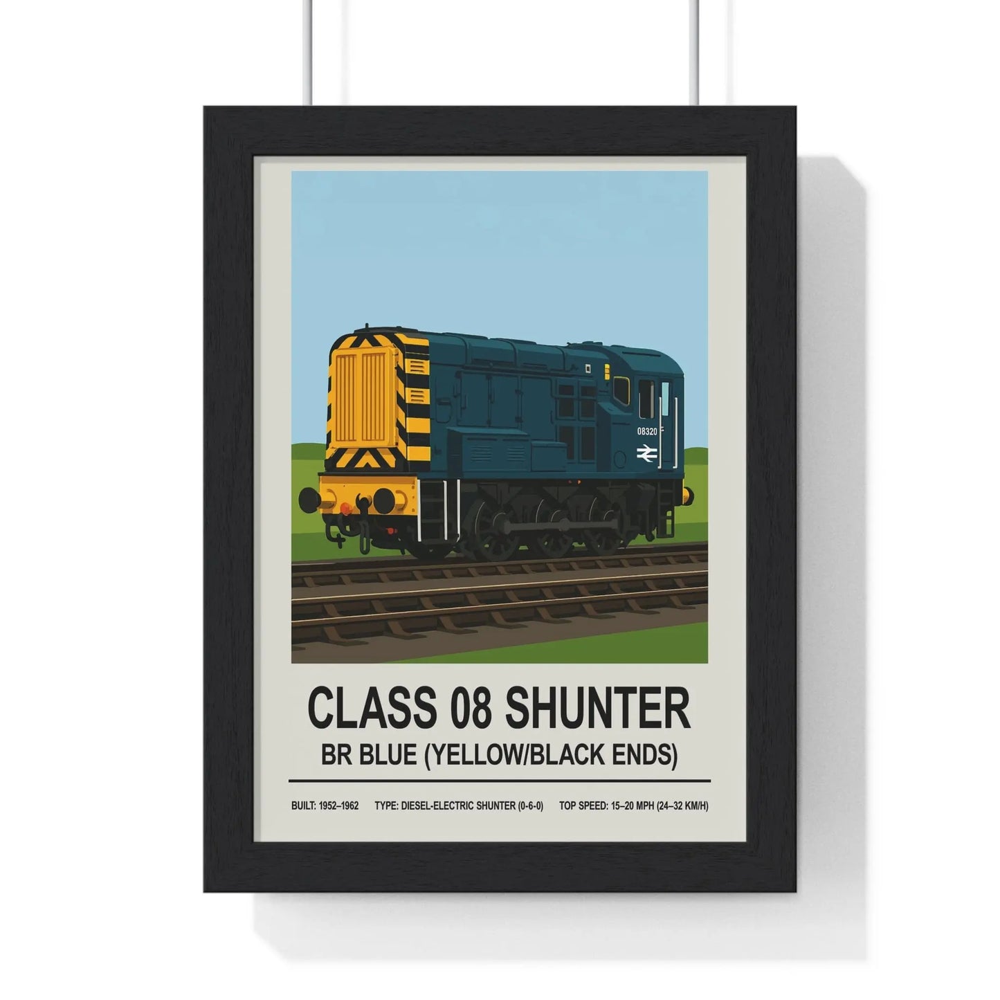 Iconic Train Class 08 Shunter Poster Print | BR Blue Diesel Train Art Poster Kingz