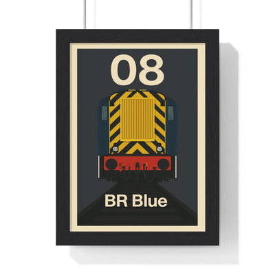 Iconic Train Class 08 Shunter Poster Print | BR Blue Diesel Train Artwork Poster Kingz