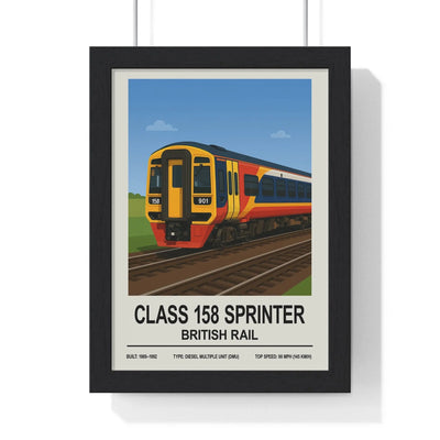 Iconic Train Class 158 Sprinter Poster | British Rail Diesel Multiple Unit Wall Art Poster Kingz