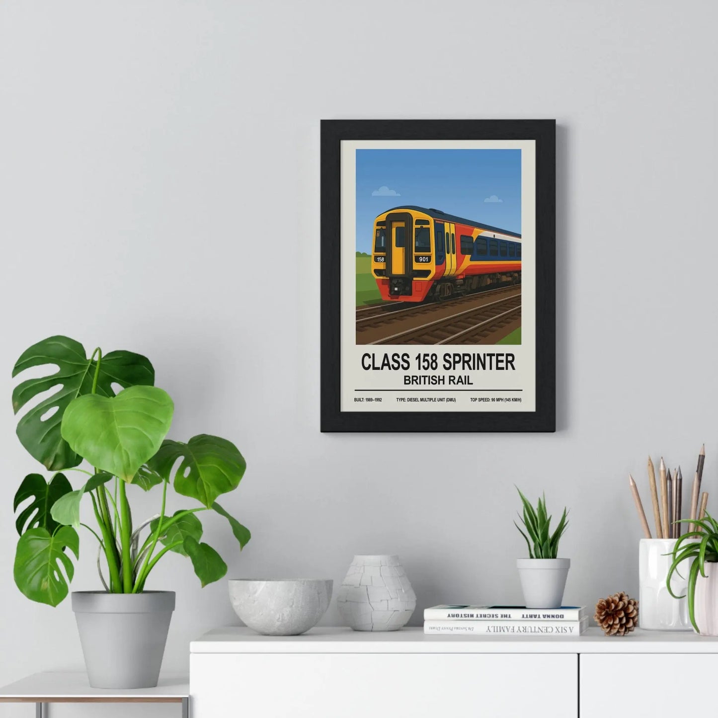 Iconic Train Class 158 Sprinter Poster | British Rail Diesel Multiple Unit Wall Art Poster Kingz