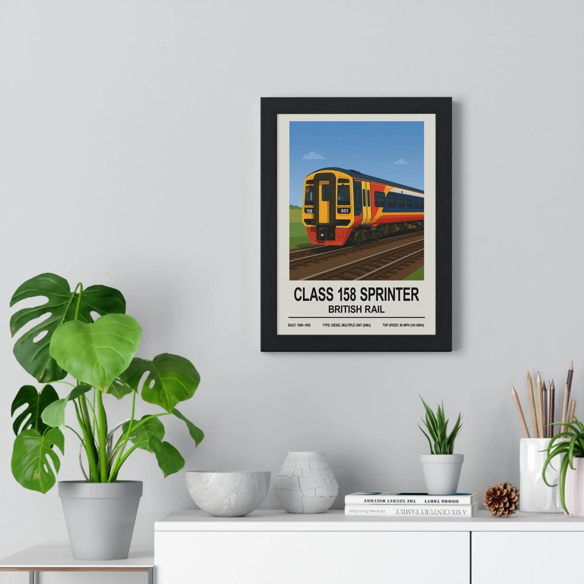 Iconic Train Class 158 Sprinter Poster | British Rail Diesel Multiple Unit Wall Art Poster Kingz