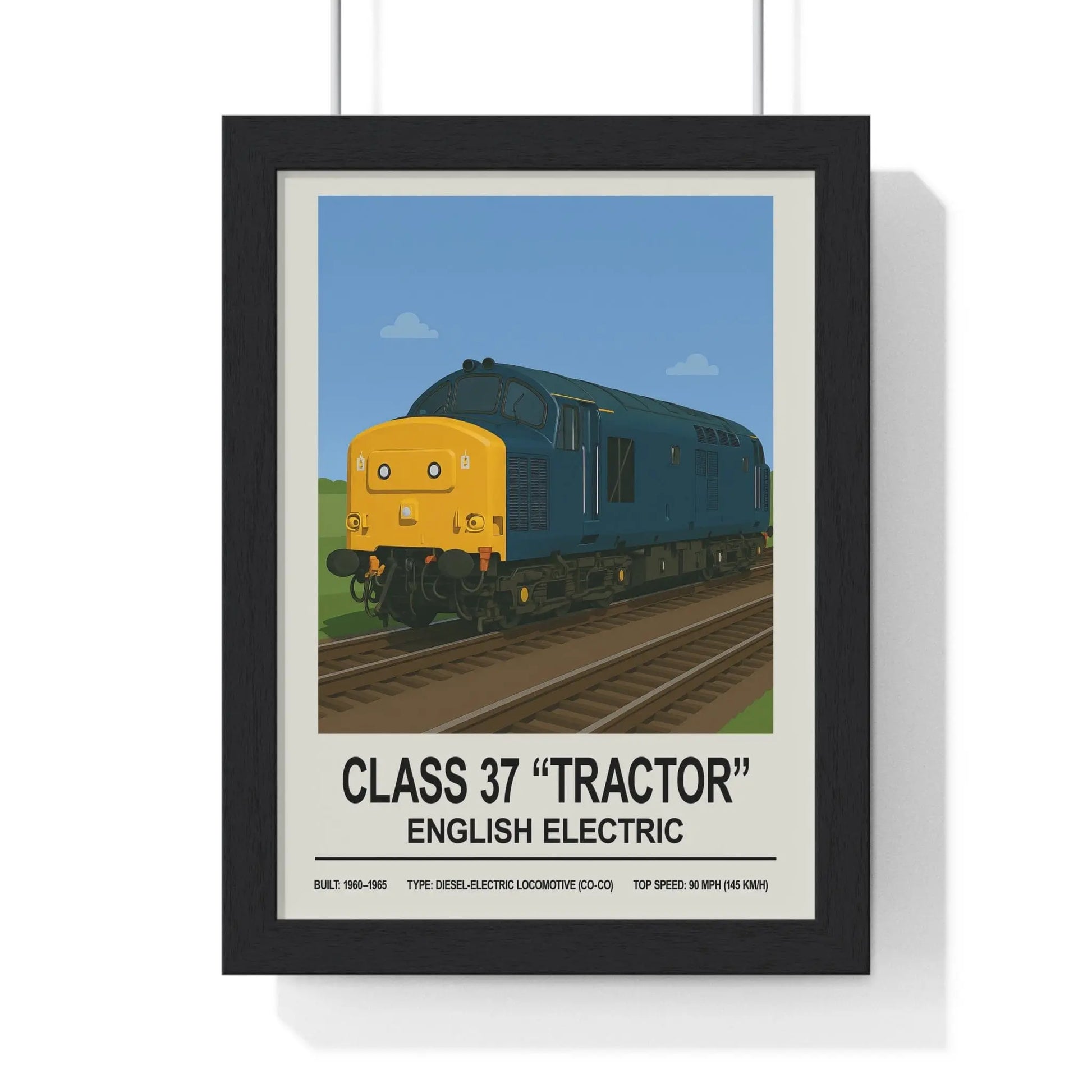 Iconic Train Class 37 “Tractor” English Electric Poster | Diesel Locomotive Wall Art Poster Kingz