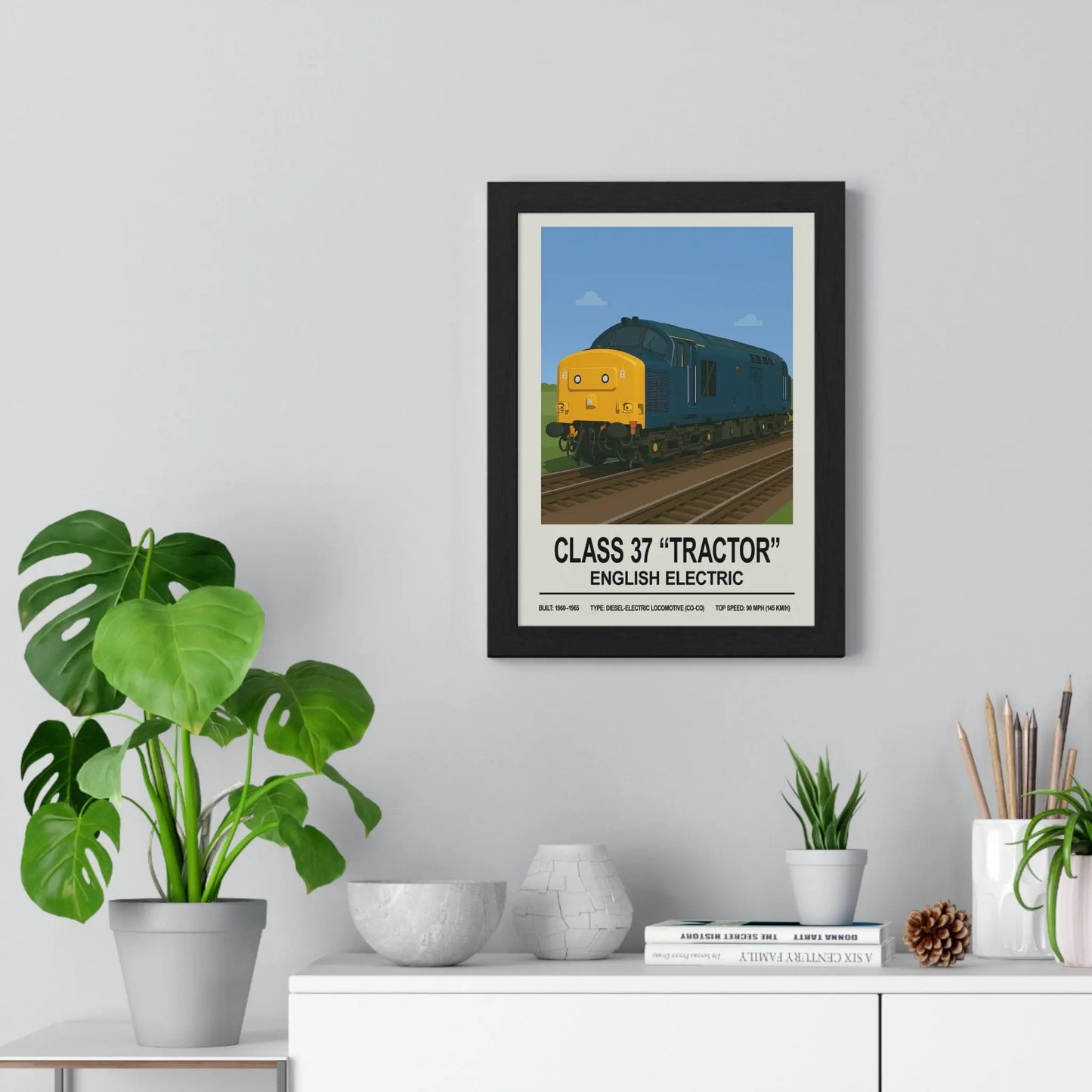 Iconic Train Class 37 “Tractor” English Electric Poster | Diesel Locomotive Wall Art Poster Kingz