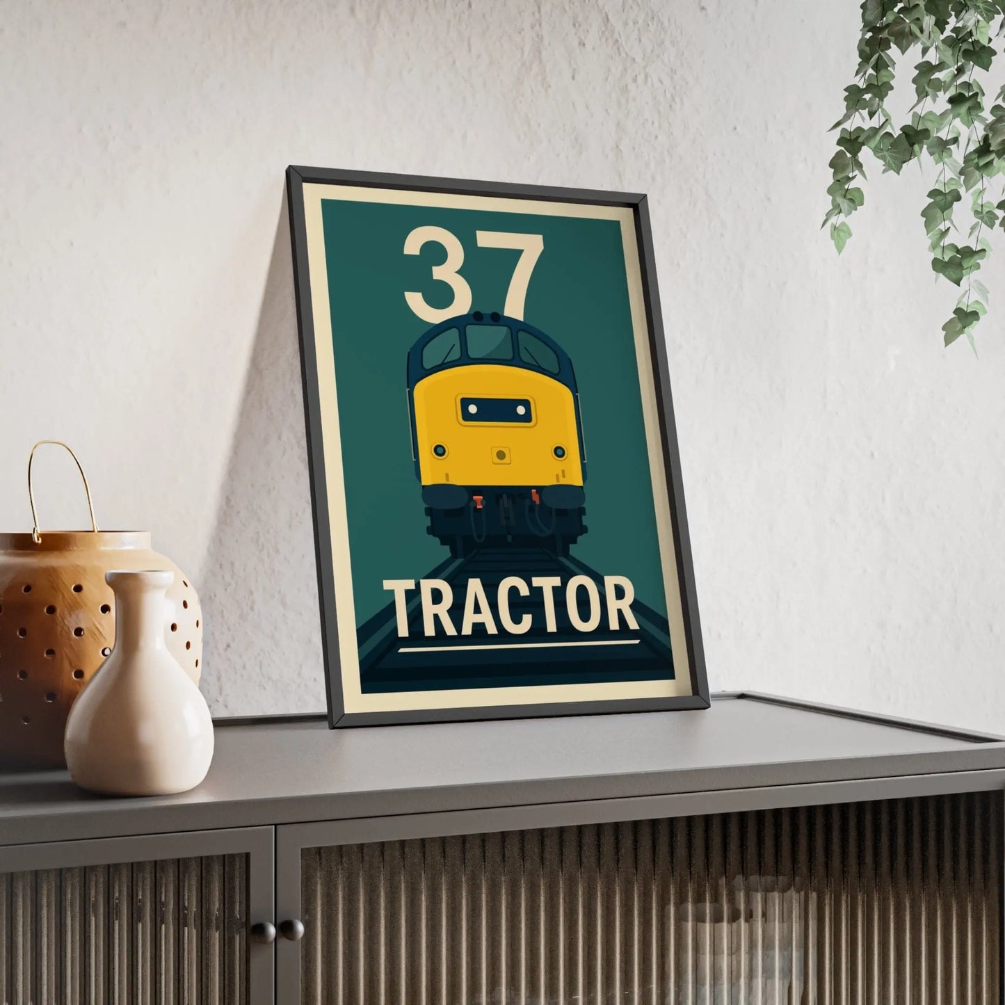 Iconic Train Class 37 Tractor Train Poster – Vintage Diesel Locomotive Railway Art Poster Kingz