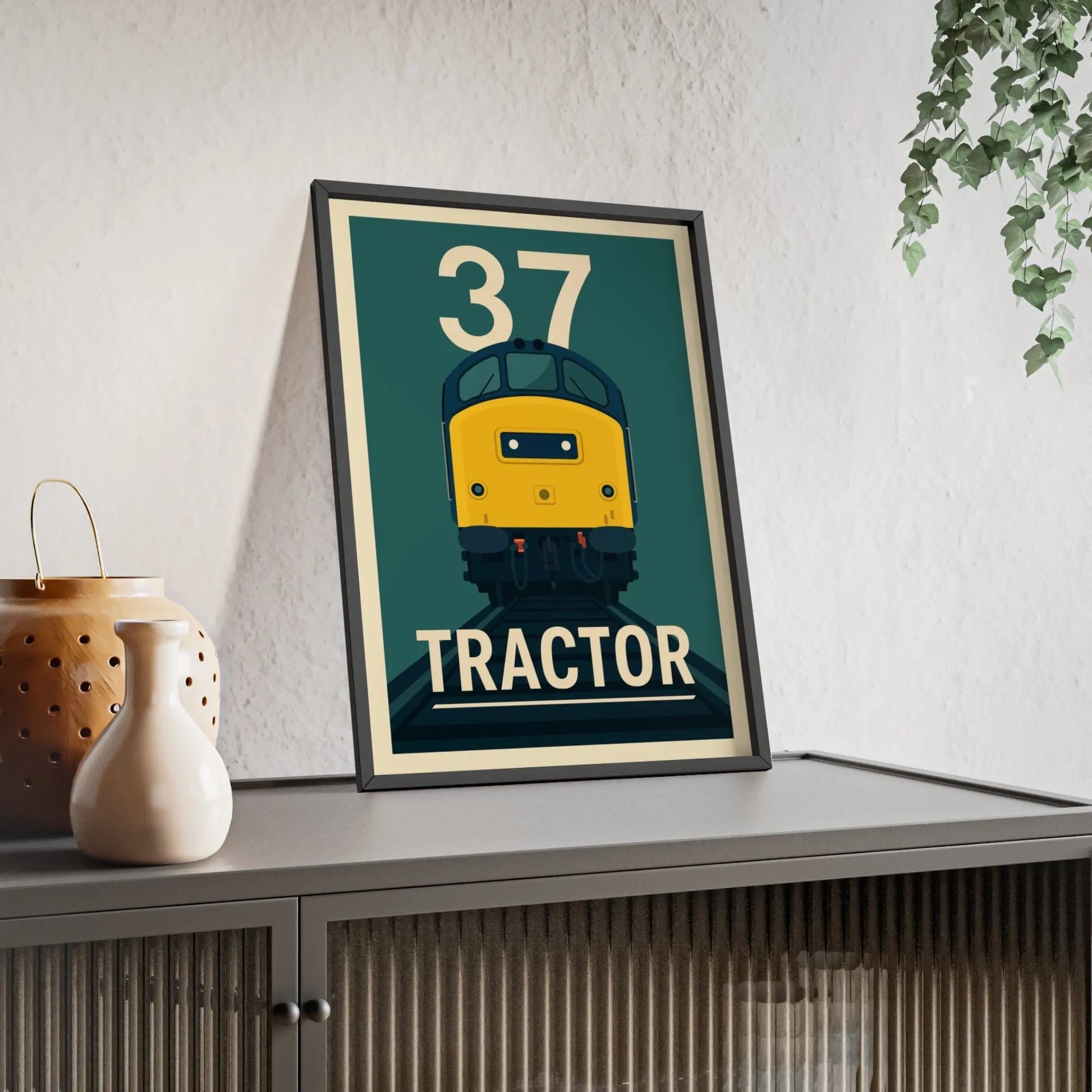Iconic Train Class 37 Tractor Train Poster – Vintage Diesel Locomotive Railway Art Poster Kingz