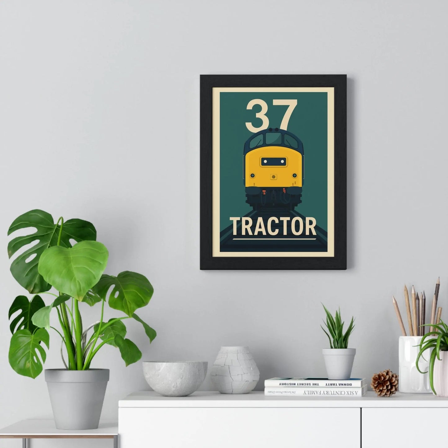 Iconic Train Class 37 Tractor Train Poster – Vintage Diesel Locomotive Railway Art Poster Kingz