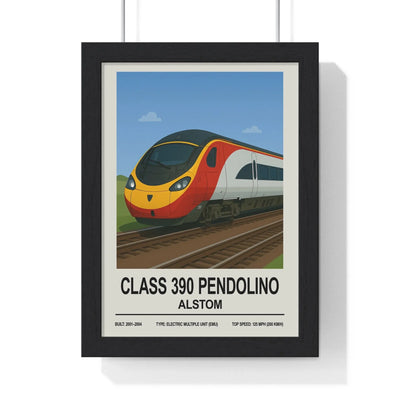 Iconic Train Class 390 Pendolino Poster | Virgin Trains Wall Art | Modern British Rail Poster Kingz
