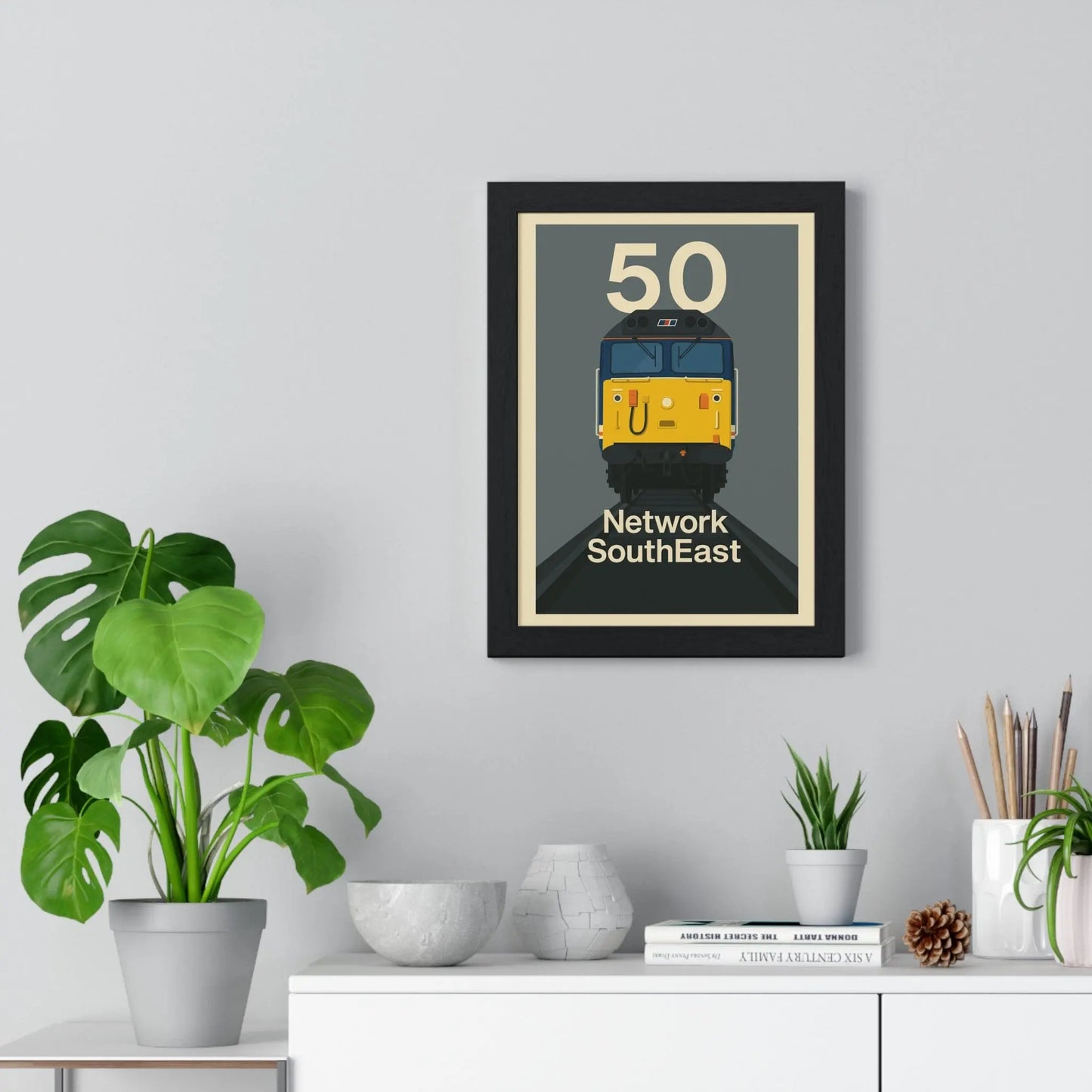 Iconic Train Class 50 Network Southeast Train Poster – Retro Railway Wall Art Print Poster Kingz