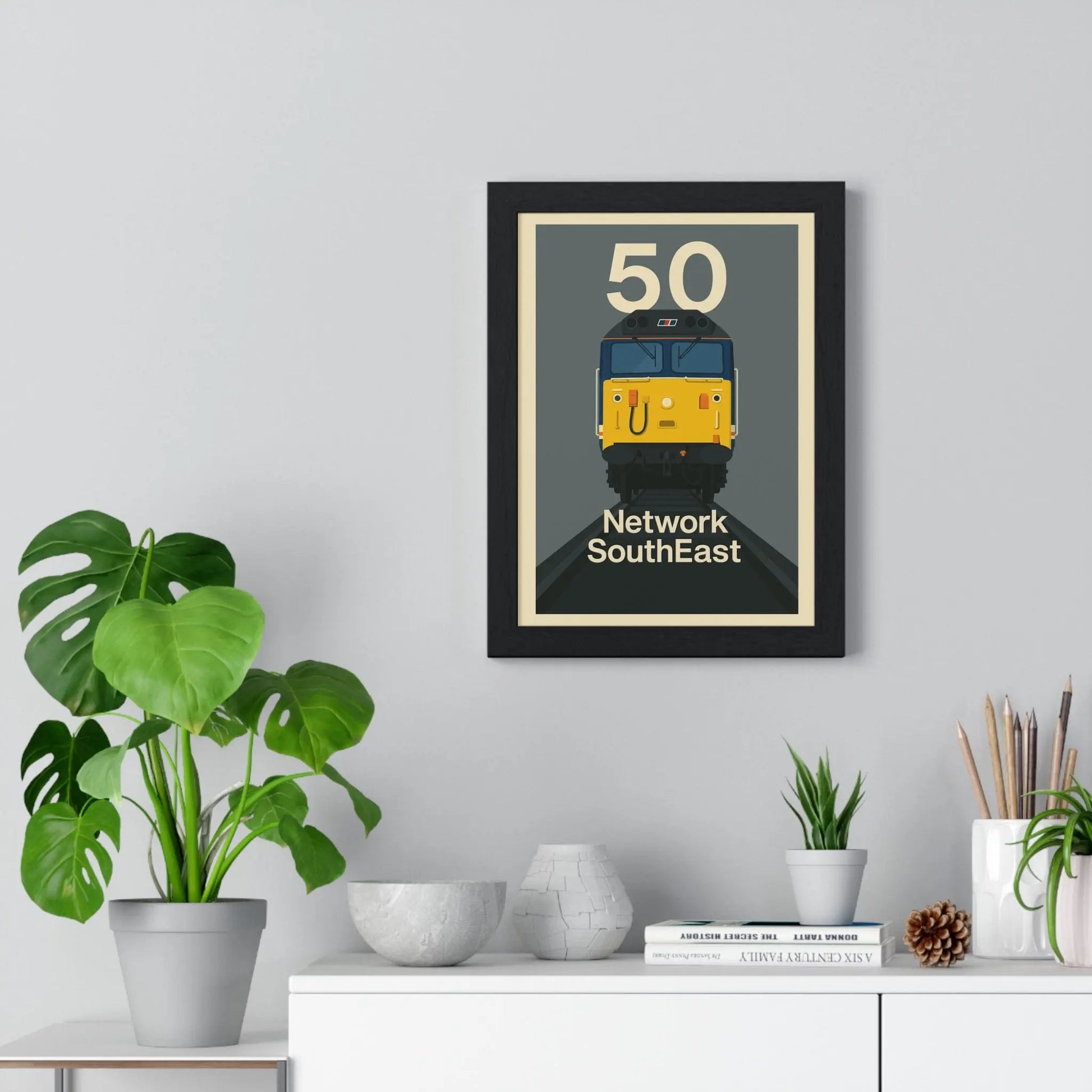 Iconic Train Class 50 Network Southeast Train Poster – Retro Railway Wall Art Print Poster Kingz