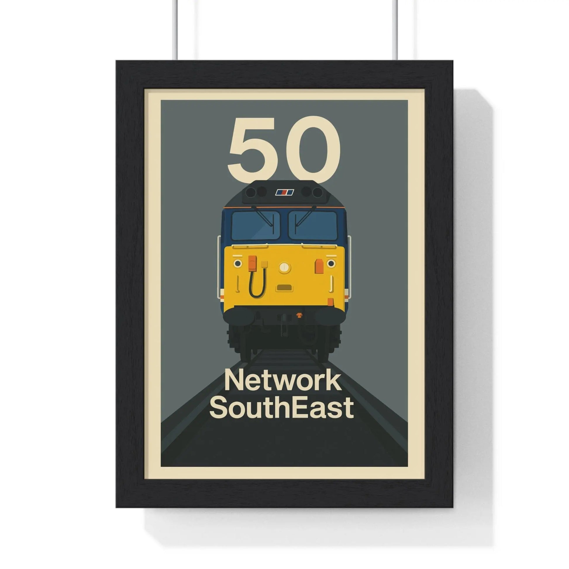 Iconic Train Class 50 Network Southeast Train Poster – Retro Railway Wall Art Print Poster Kingz