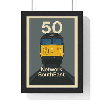 Iconic Train Class 50 Network Southeast Train Poster – Retro Railway Wall Art Print Poster Kingz