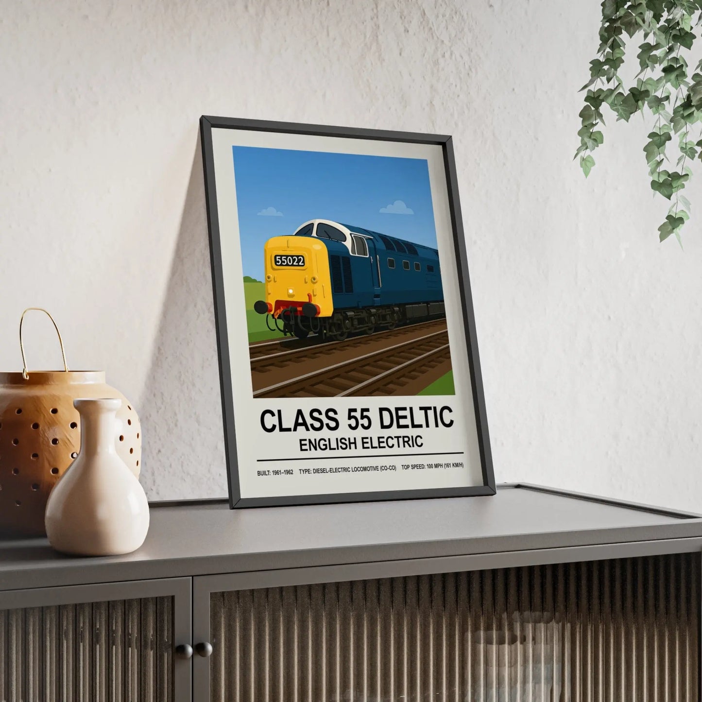 Iconic Train Class 55 Deltic Poster | English Electric Diesel Locomotive Wall Art Poster Kingz