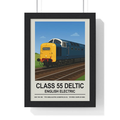 Iconic Train Class 55 Deltic Poster | English Electric Diesel Locomotive Wall Art Poster Kingz