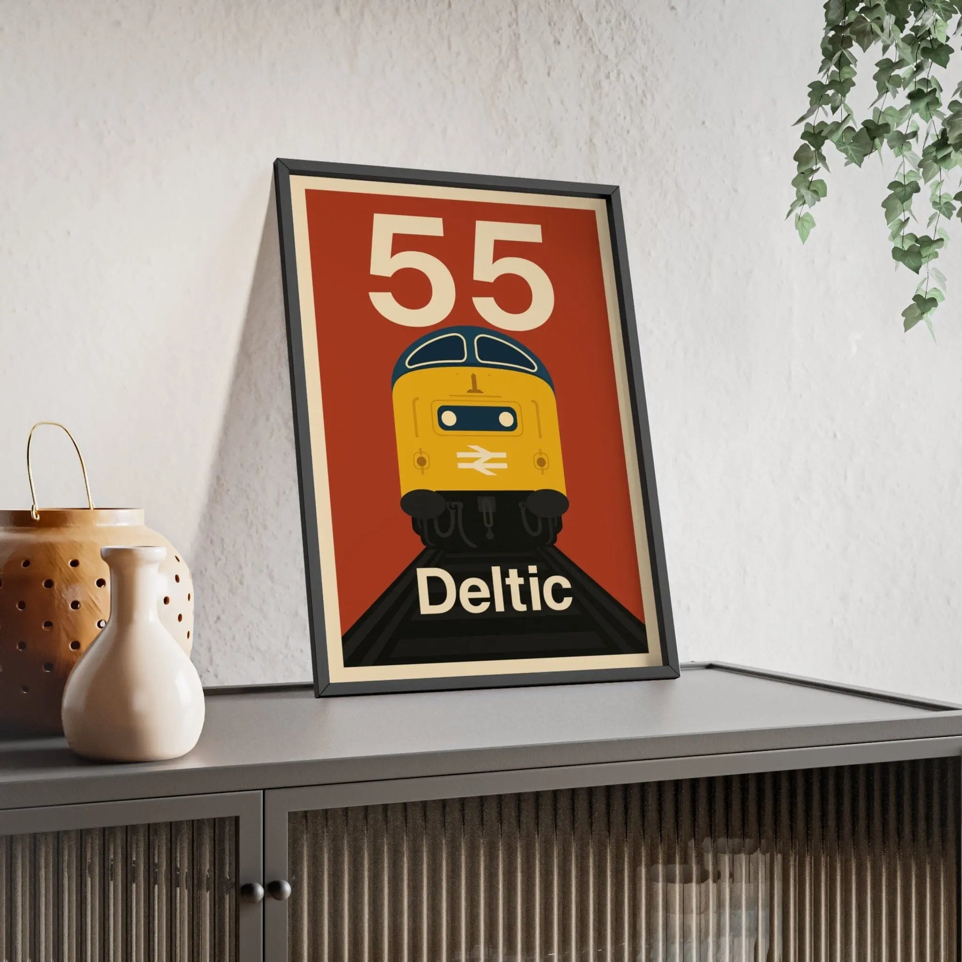 Iconic Train Class 55 Deltic Poster – Retro British Rail Train Print, Railway Wall Art Poster Kingz
