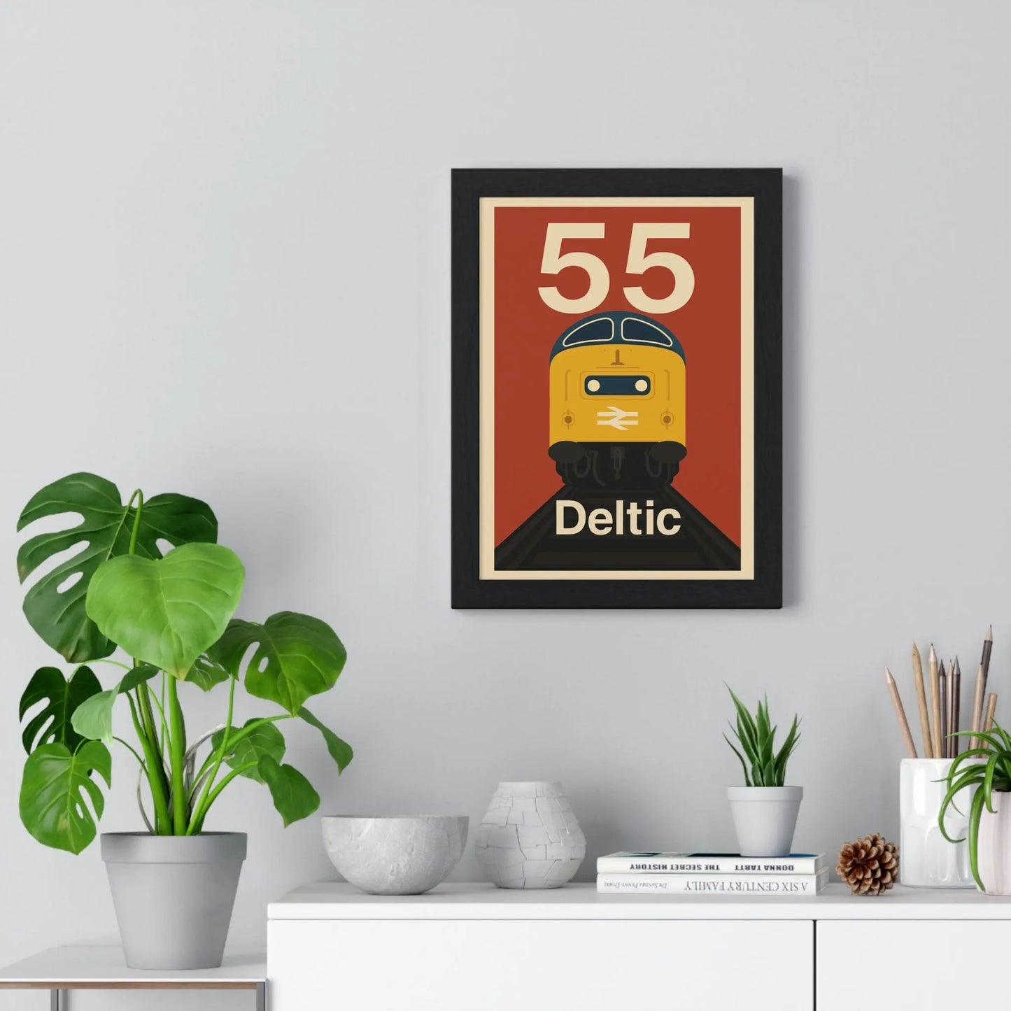 Iconic Train Class 55 Deltic Poster – Retro British Rail Train Print, Railway Wall Art Poster Kingz