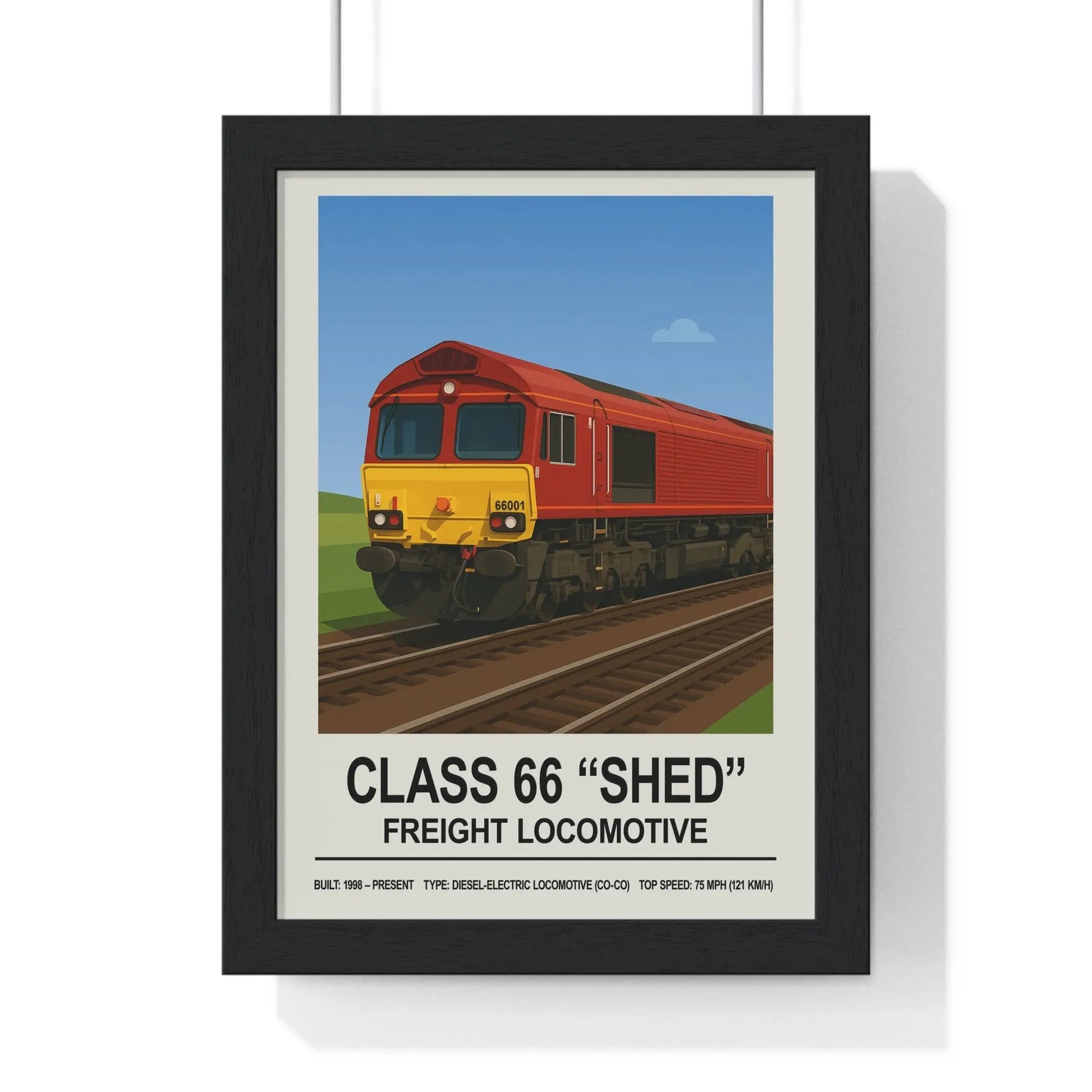 Iconic Train Class 66 Poster | “Shed” Freight Locomotive Diesel Train Wall Art Poster Kingz